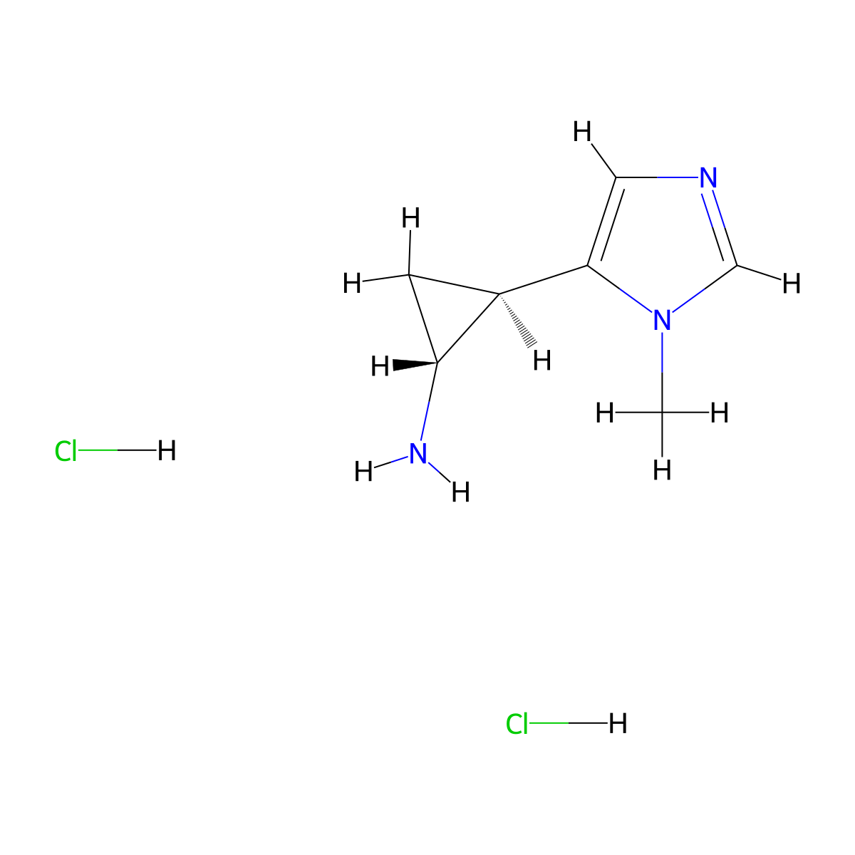 rac-(1R,2R)-2-(1-methyl-1H-imidazol-5-yl)cyclopropan-1-amine dihydrochloride molecular structure, CAS 2307731-69-5