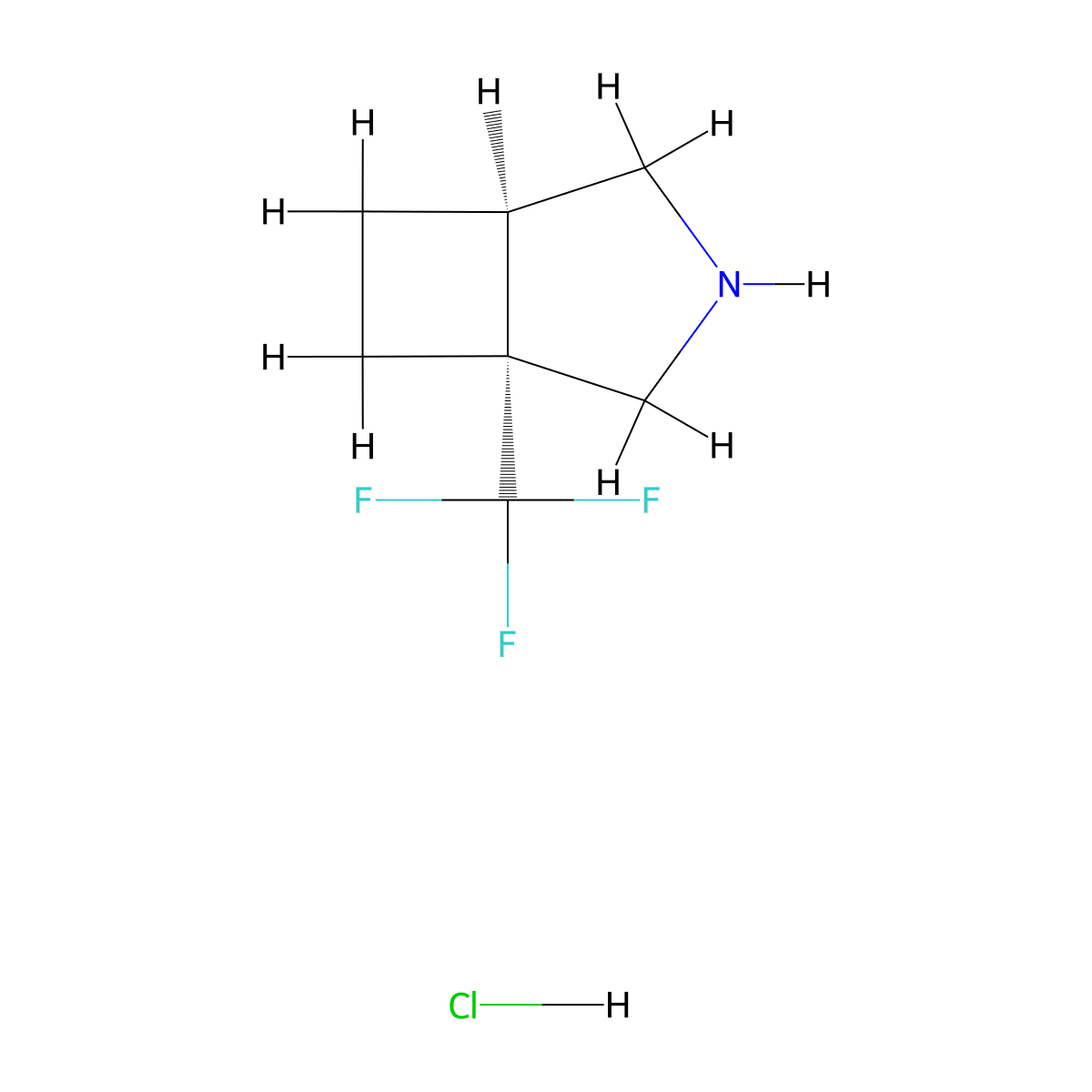 Rac-(1R,5R)-1-(trifluoromethyl)-3-azabicyclo[3.2.0]heptane hydrochloride molecular structure, CAS 2307732-04-1