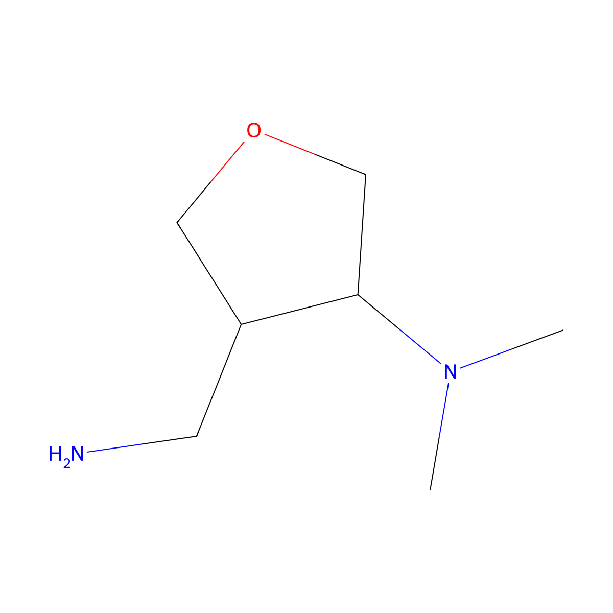 rac-(3R,4R)-4-(aminomethyl)-N,N-dimethyloxolan-3-amine molecular structure, CAS 2307732-67-6