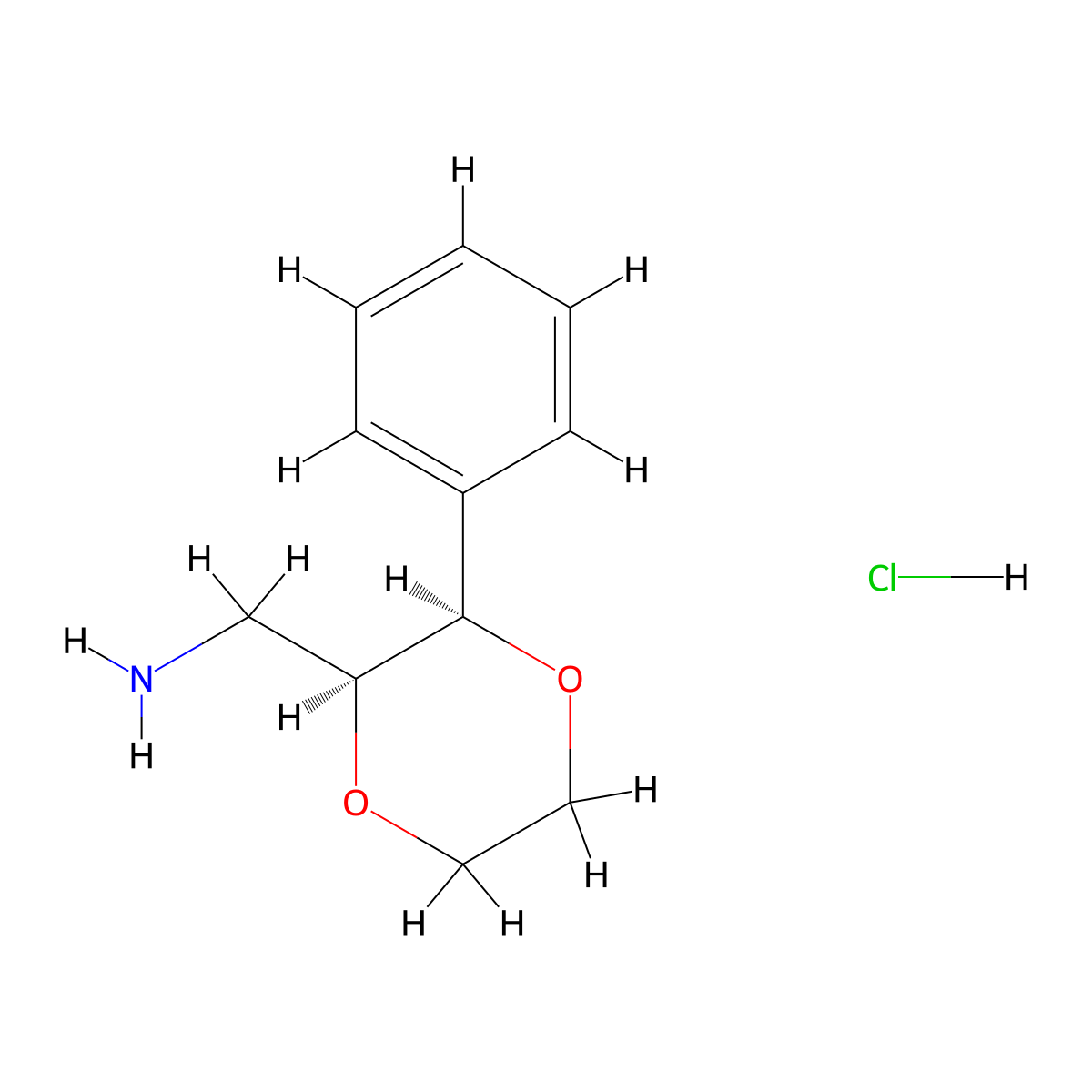 [(2S,3R)-3-Phenyl-1,4-dioxan-2-yl]methanamine;hydrochloride molecular structure, CAS 2307732-77-8