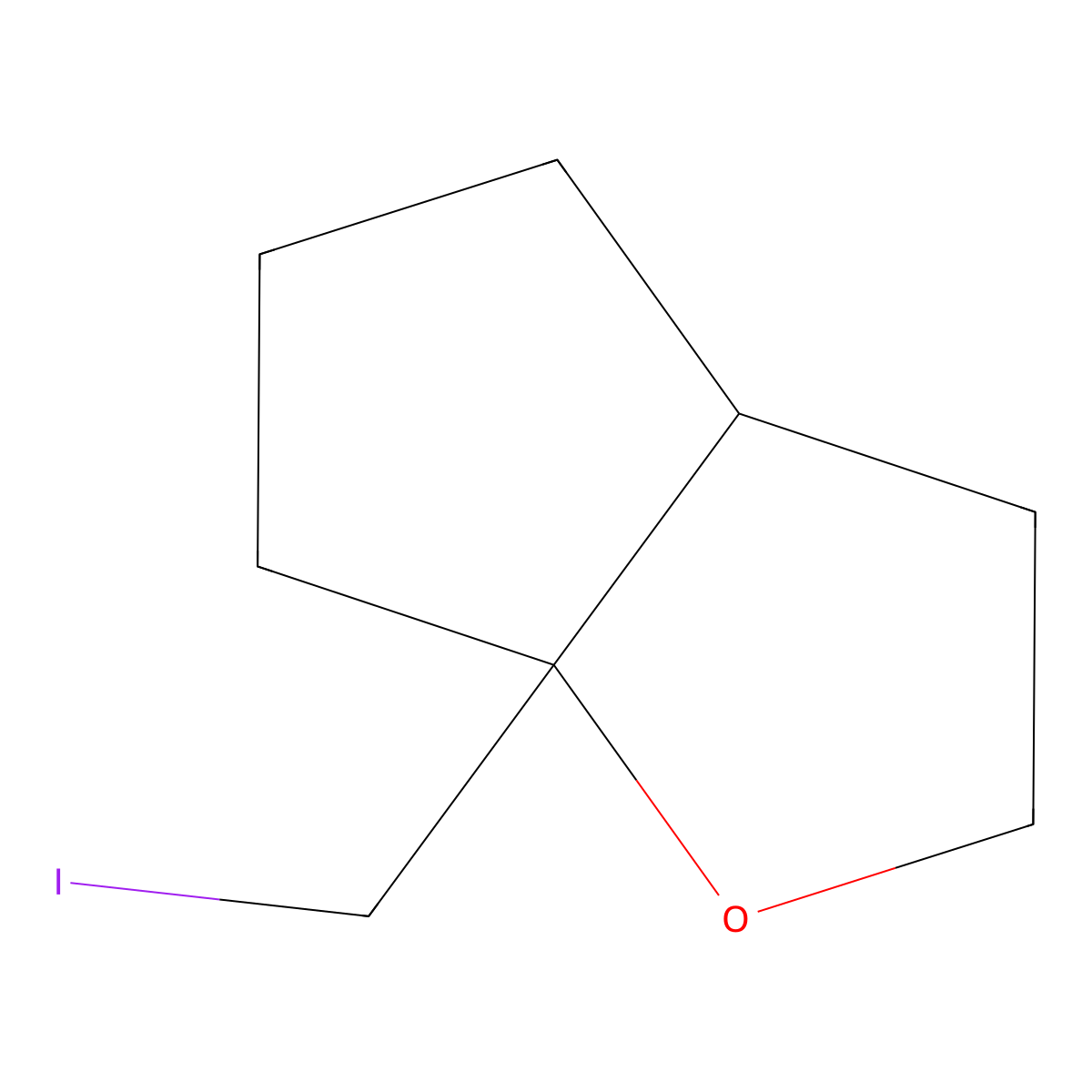 rac-(3aR,6aR)-6a-(iodomethyl)-hexahydro-2H-cyclopenta(b)furan molecular structure, CAS 2307733-57-7