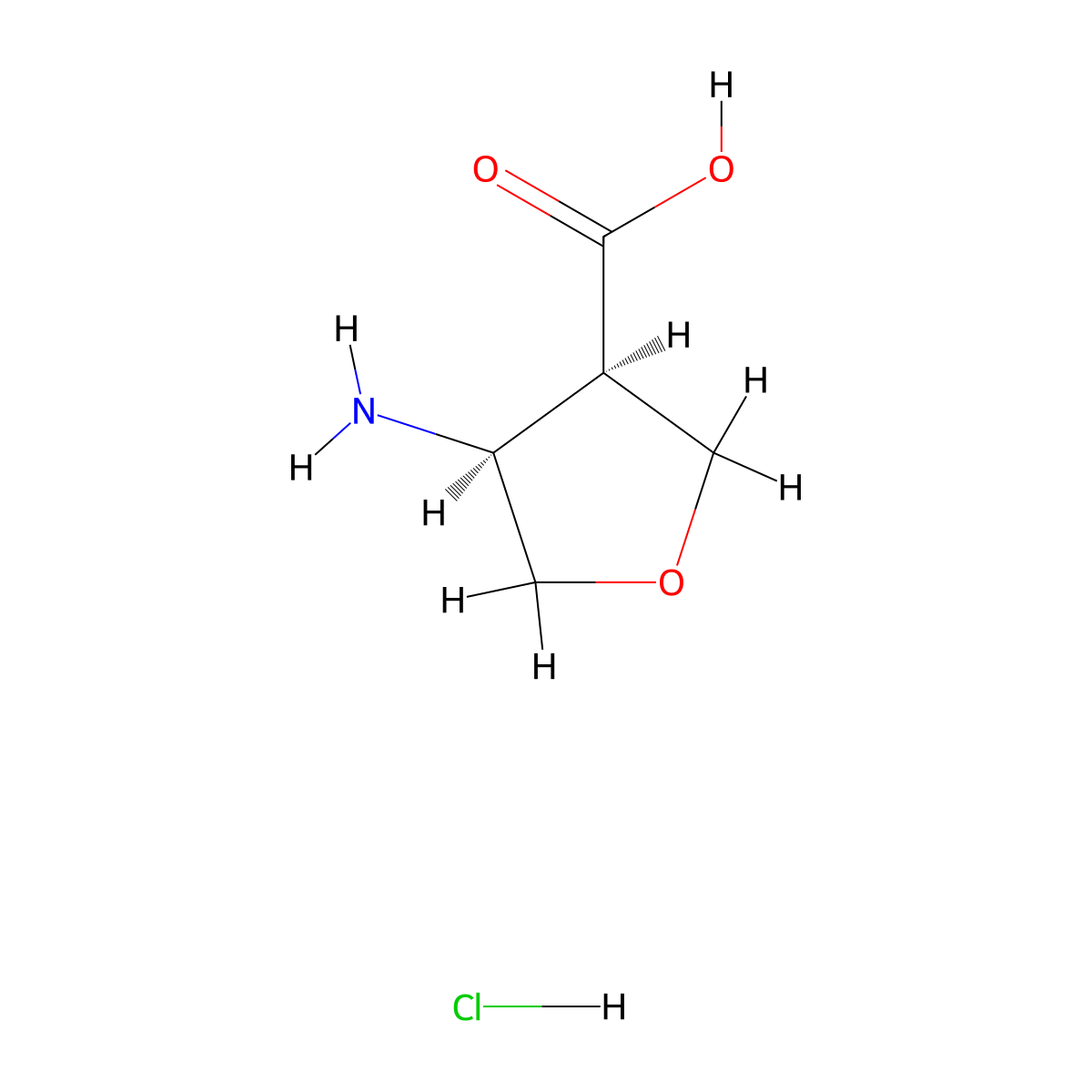 rac-(3R,4S)-4-aminooxolane-3-carboxylic acid hydrochloride molecular structure, CAS 2307733-91-9