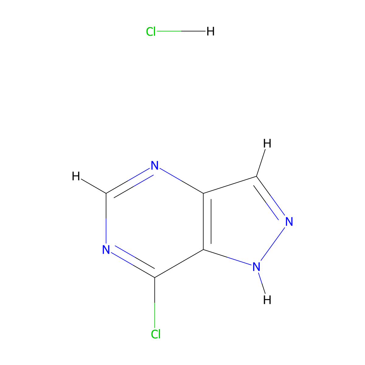 7-Chloro-1H-pyrazolo[4,3-d]pyrimidine hydrochloride molecular structure, CAS 2307734-21-8