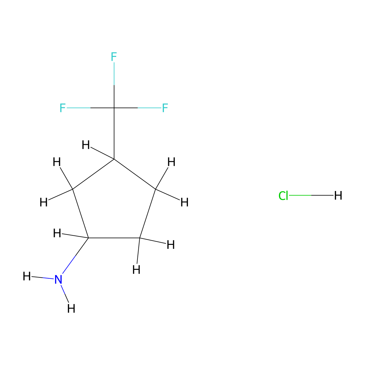 3-(Trifluoromethyl)cyclopentan-1-amine hydrochloride molecular structure, CAS 2307734-38-7