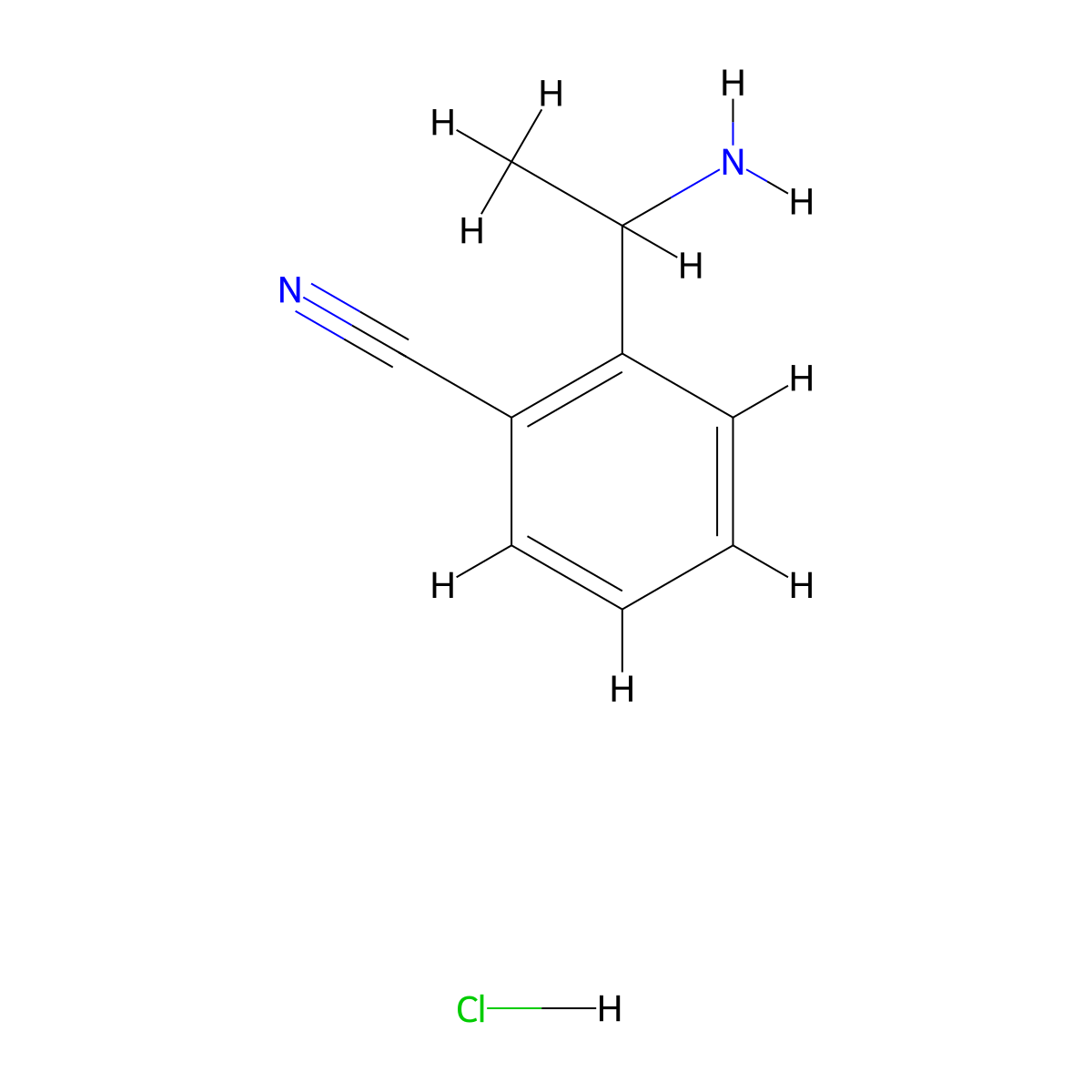 2-(1-Aminoethyl)benzonitrile hydrochloride molecular structure, CAS 2307734-64-9