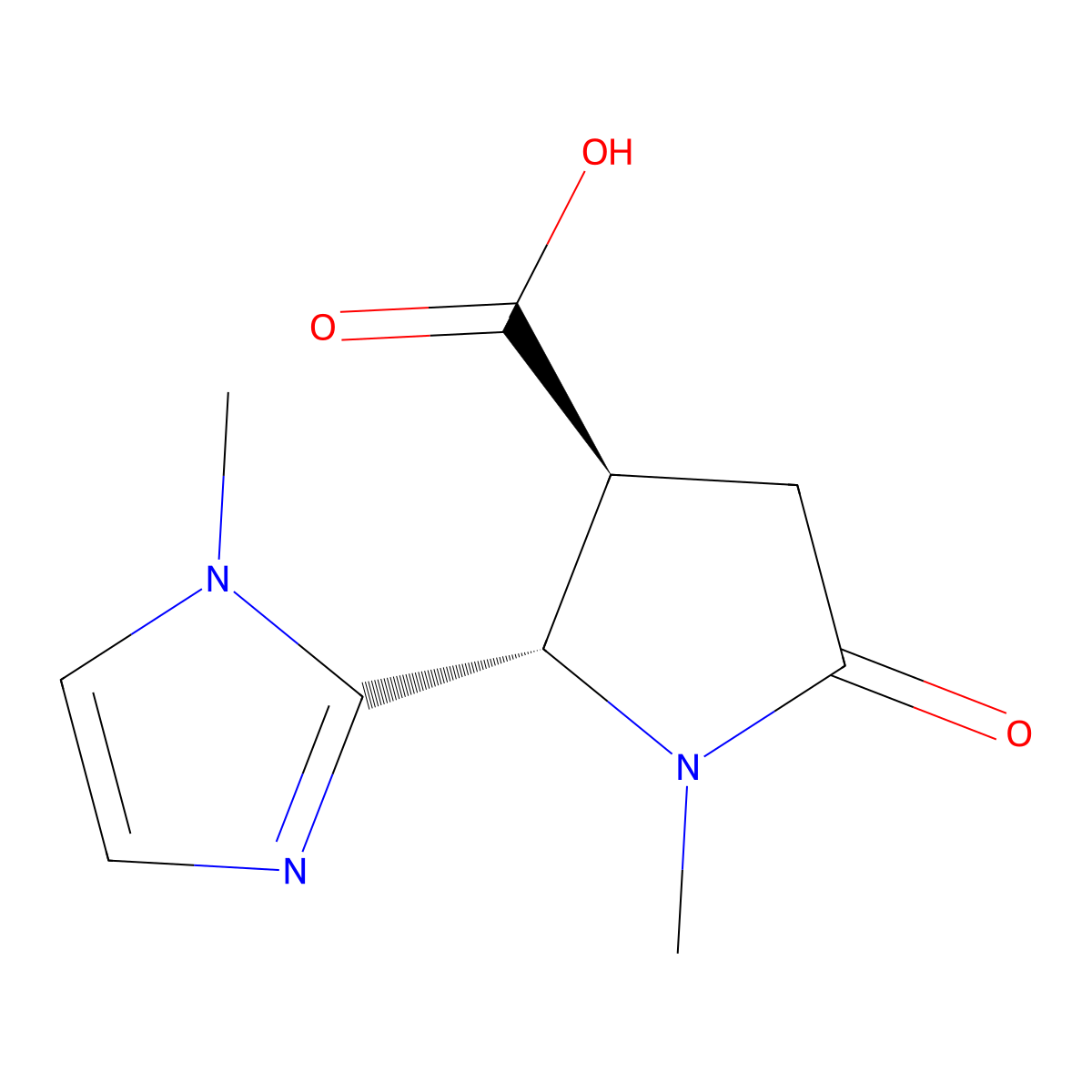 rac-(2R,3R)-1-methyl-2-(1-methyl-1H-imidazol-2-yl)-5-oxopyrrolidine-3-carboxylic acid molecular structure, CAS 2307735-99-3