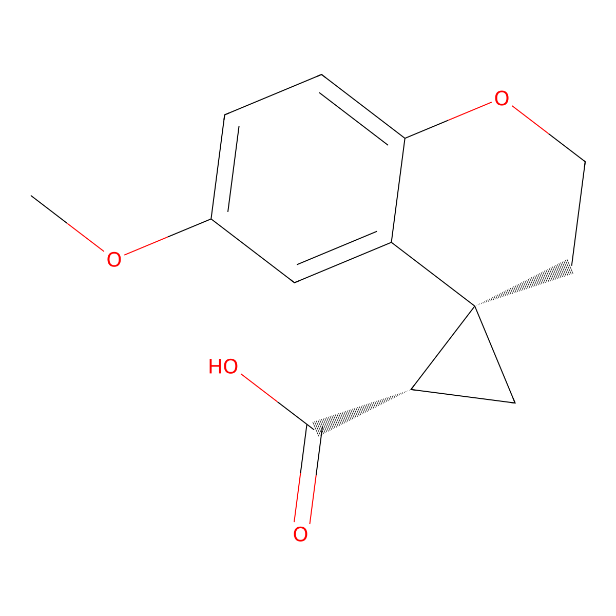 rac-(2'R,4S)-6-methoxy-2,3-dihydrospiro(1-benzopyran-4,1'-cyclopropane)-2'-carboxylic acid molecular structure, CAS 2307736-46-3