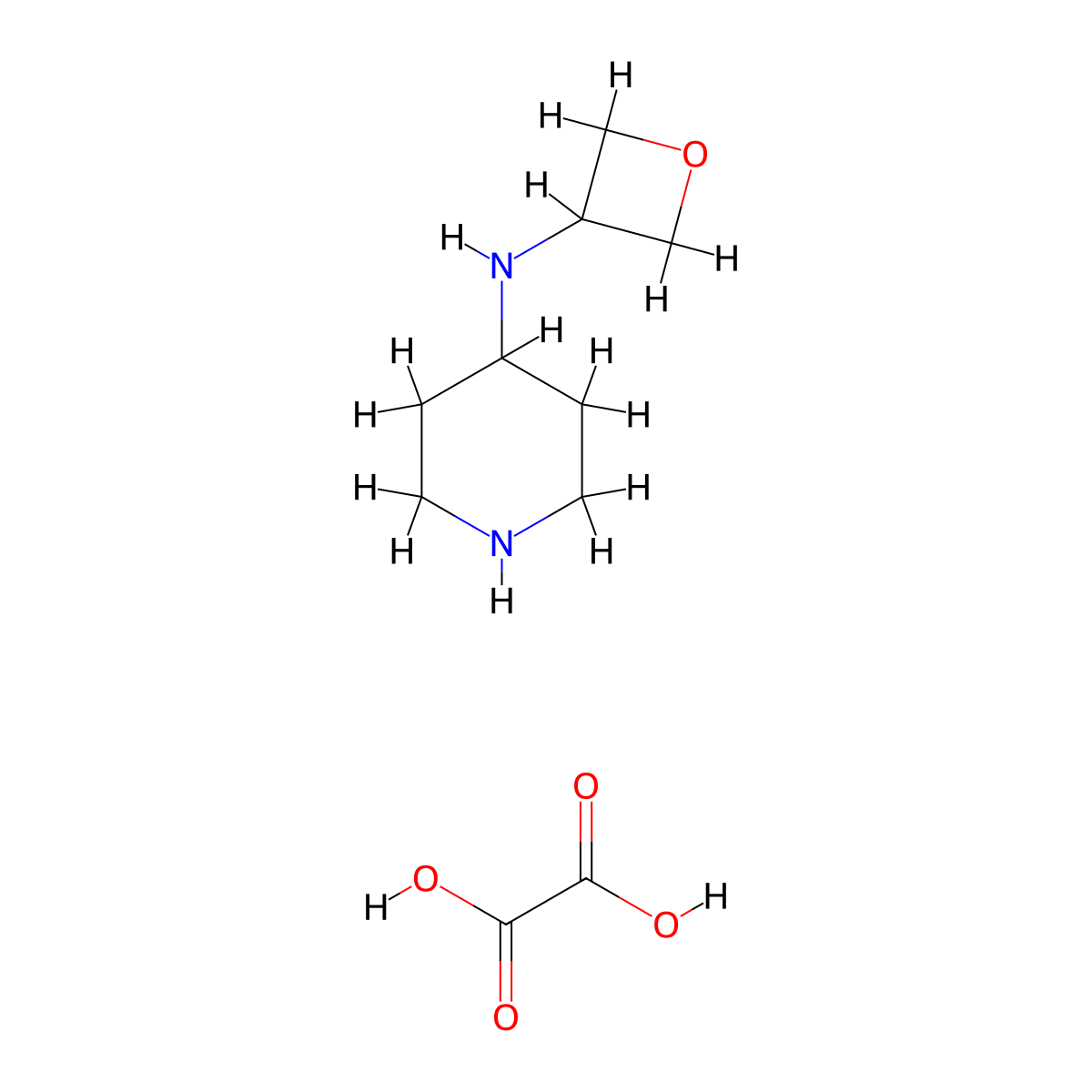 oxalic acid;N-(oxetan-3-yl)piperidin-4-amine molecular structure, CAS 2307737-94-4