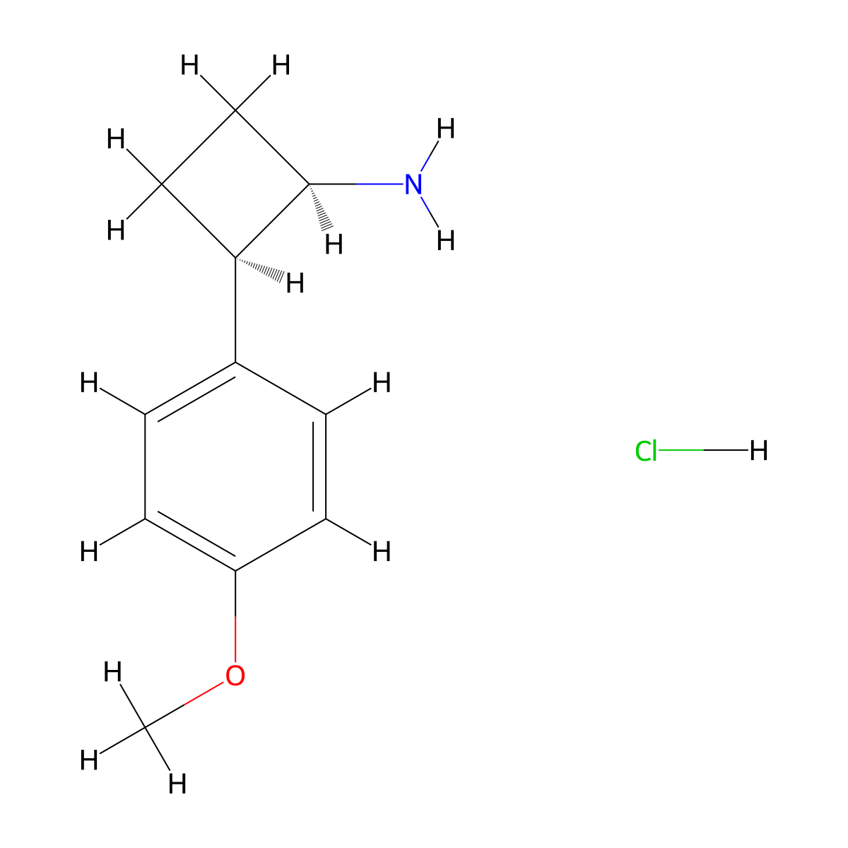 cis-(1R,2R)-2-(4-methoxyphenyl)cyclobutan-1-amine;hydrochloride molecular structure, CAS 2307738-07-2