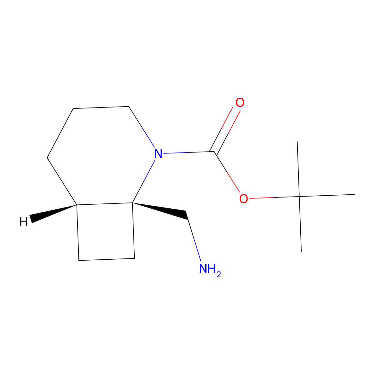 tert-butyl (1R,6S)-1-(aminomethyl)-2-azabicyclo[4.2.0]octane-2-carboxylate molecular structure, CAS 2307738-28-7