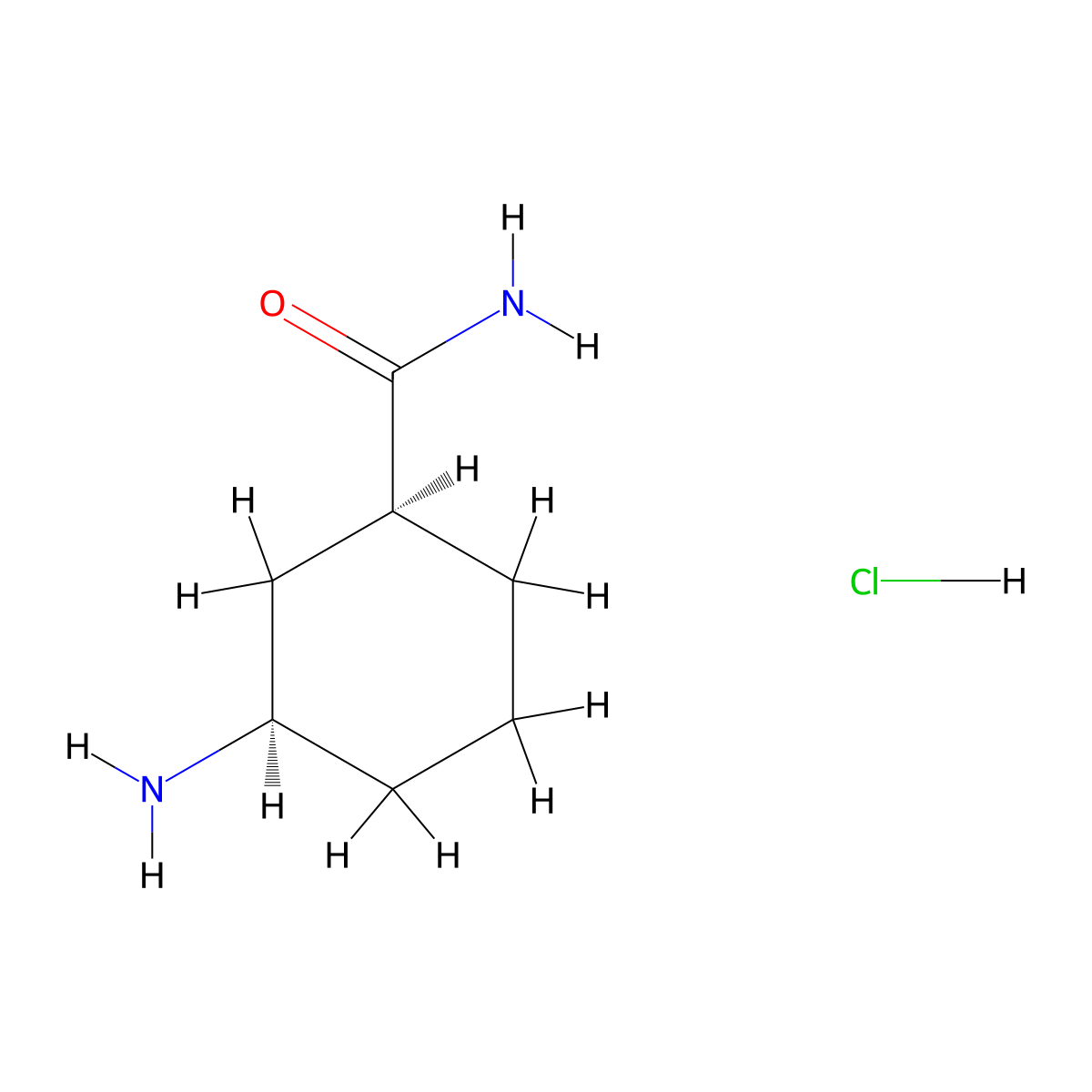 rac-(1R,3S)-3-aminocyclohexane-1-carboxamide hydrochloride molecular structure, CAS 2307738-42-5