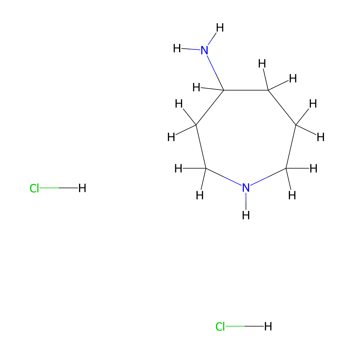 Azepan-4-amine dihydrochloride molecular structure, CAS 2307738-79-8