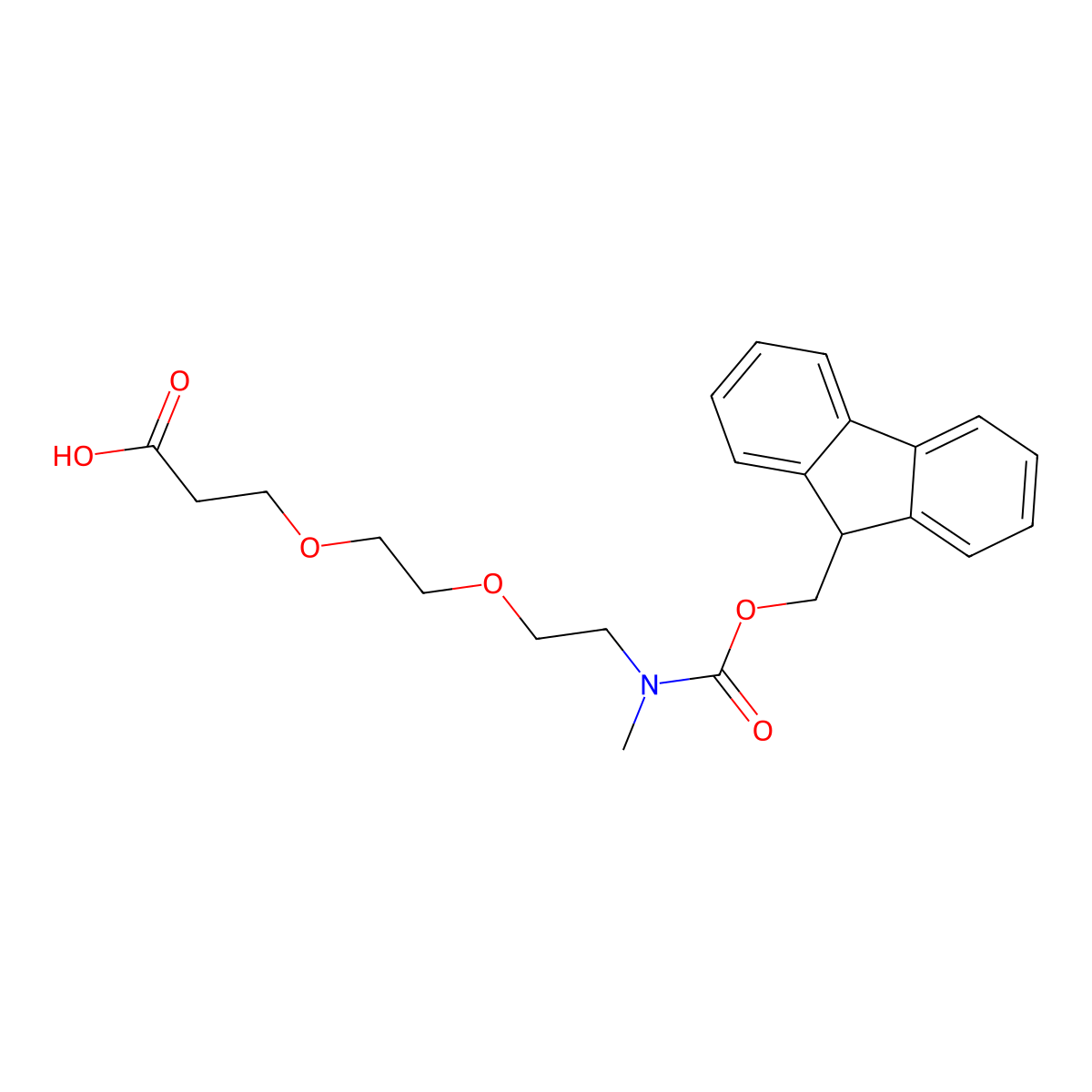 Fmoc-NMe-PEG2-acid molecular structure, CAS 2307739-16-6