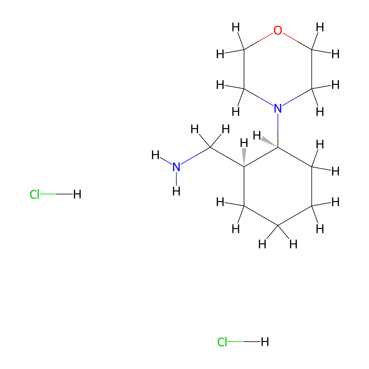 rac-[(1R,2R)-2-(morpholin-4-yl)cyclohexyl]methanamine dihydrochloride molecular structure, CAS 2307739-41-7
