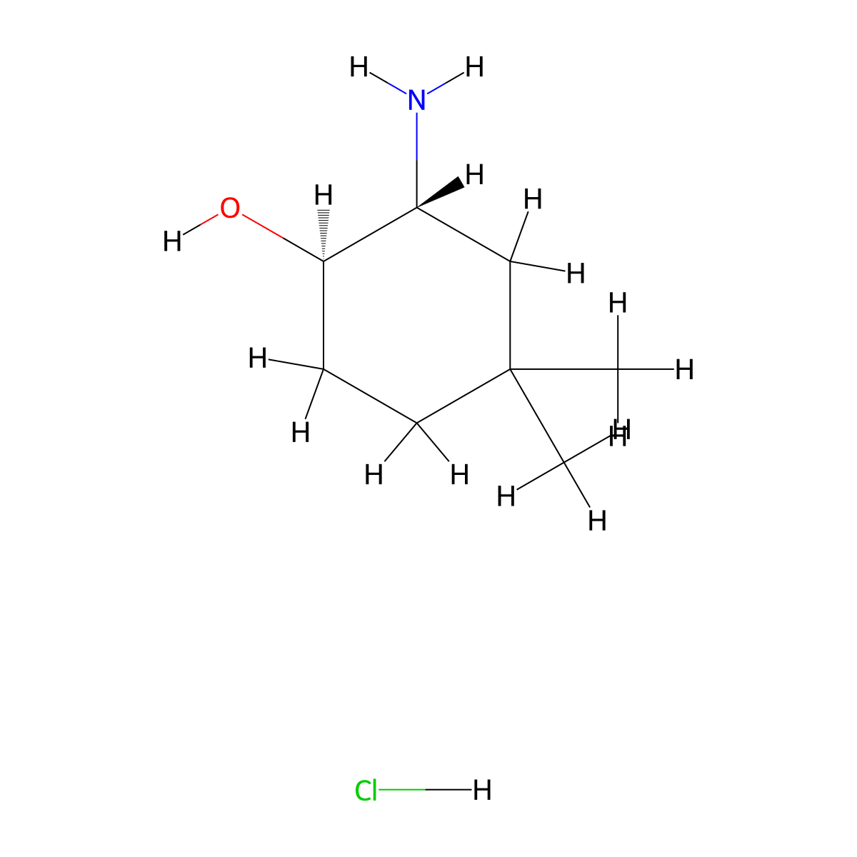 rac-(1R,2R)-2-amino-4,4-dimethylcyclohexan-1-ol hydrochloride molecular structure, CAS 2307746-64-9
