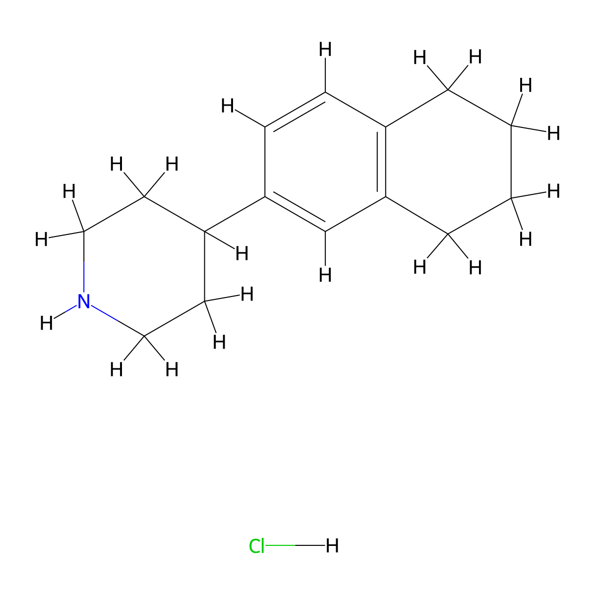 4-(5,6,7,8-Tetrahydronaphthalen-2-yl)piperidine hydrochloride molecular structure, CAS 2307747-47-1