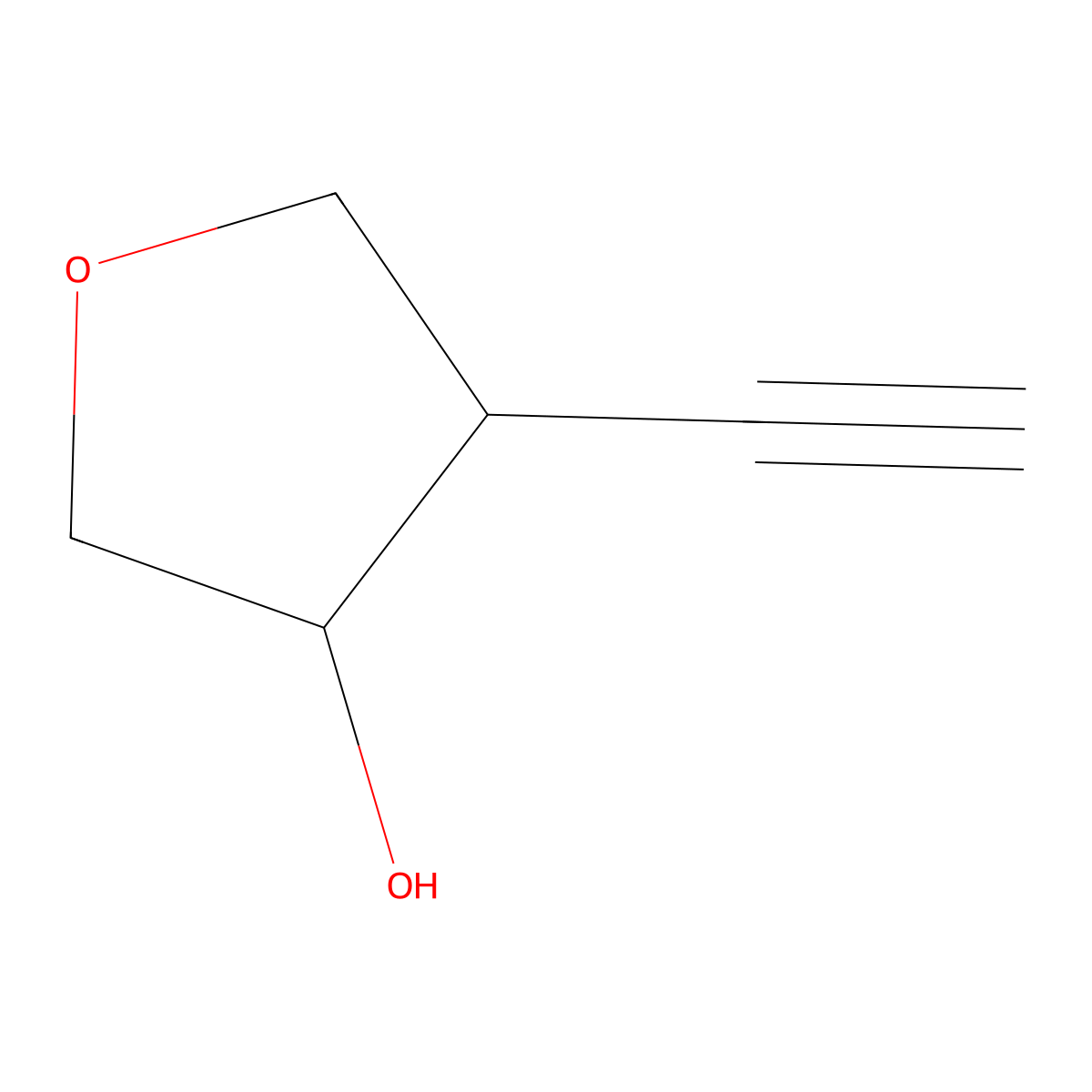 rac-(3R,4S)-4-ethynyloxolan-3-ol molecular structure, CAS 2307750-64-5