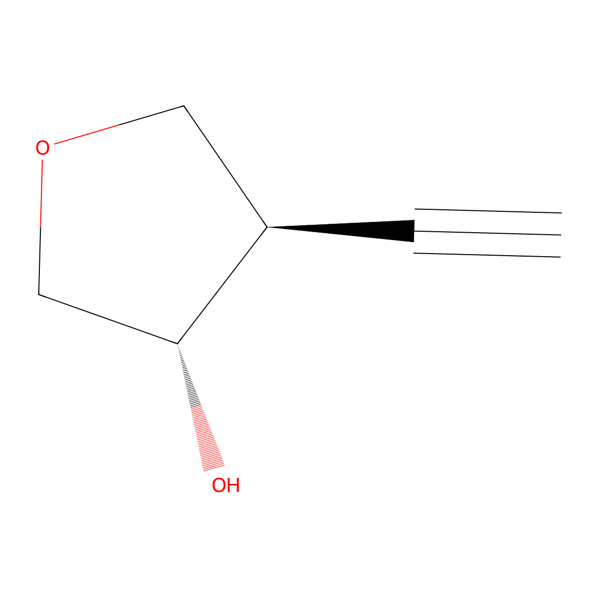 rac-(3R,4S)-4-ethynyloxolan-3-ol molecular structure, CAS 2307750-64-5