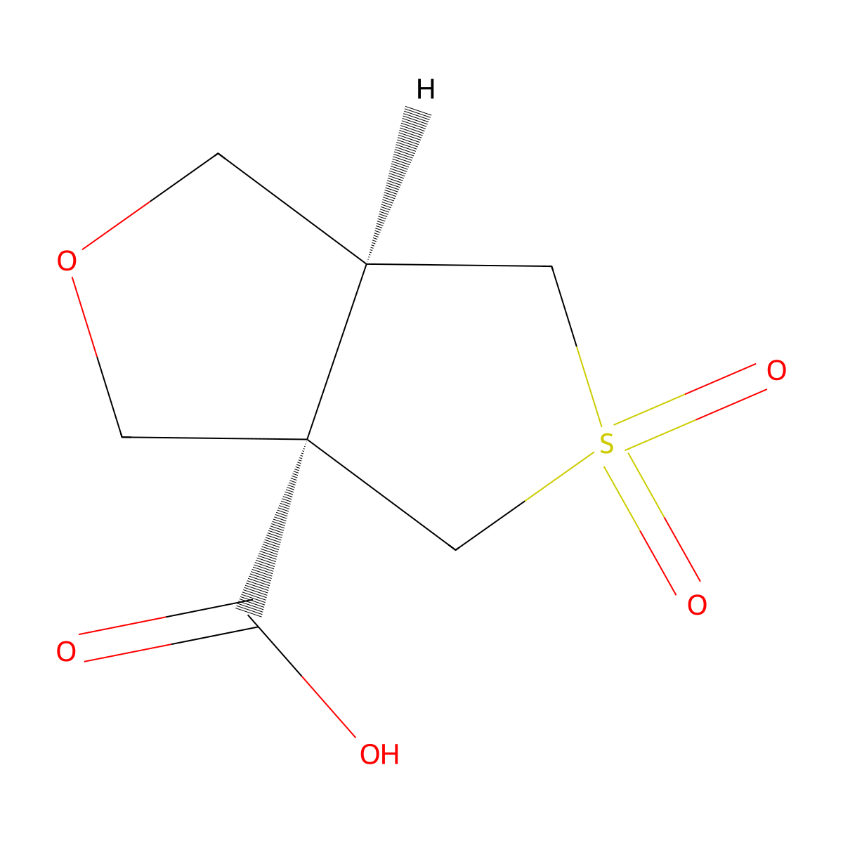 rac-(3aR,6aS)-5,5-dioxo-hexahydro-5lambda6-thieno[3,4-c]furan-3a-carboxylic acid molecular structure, CAS 2307752-48-1