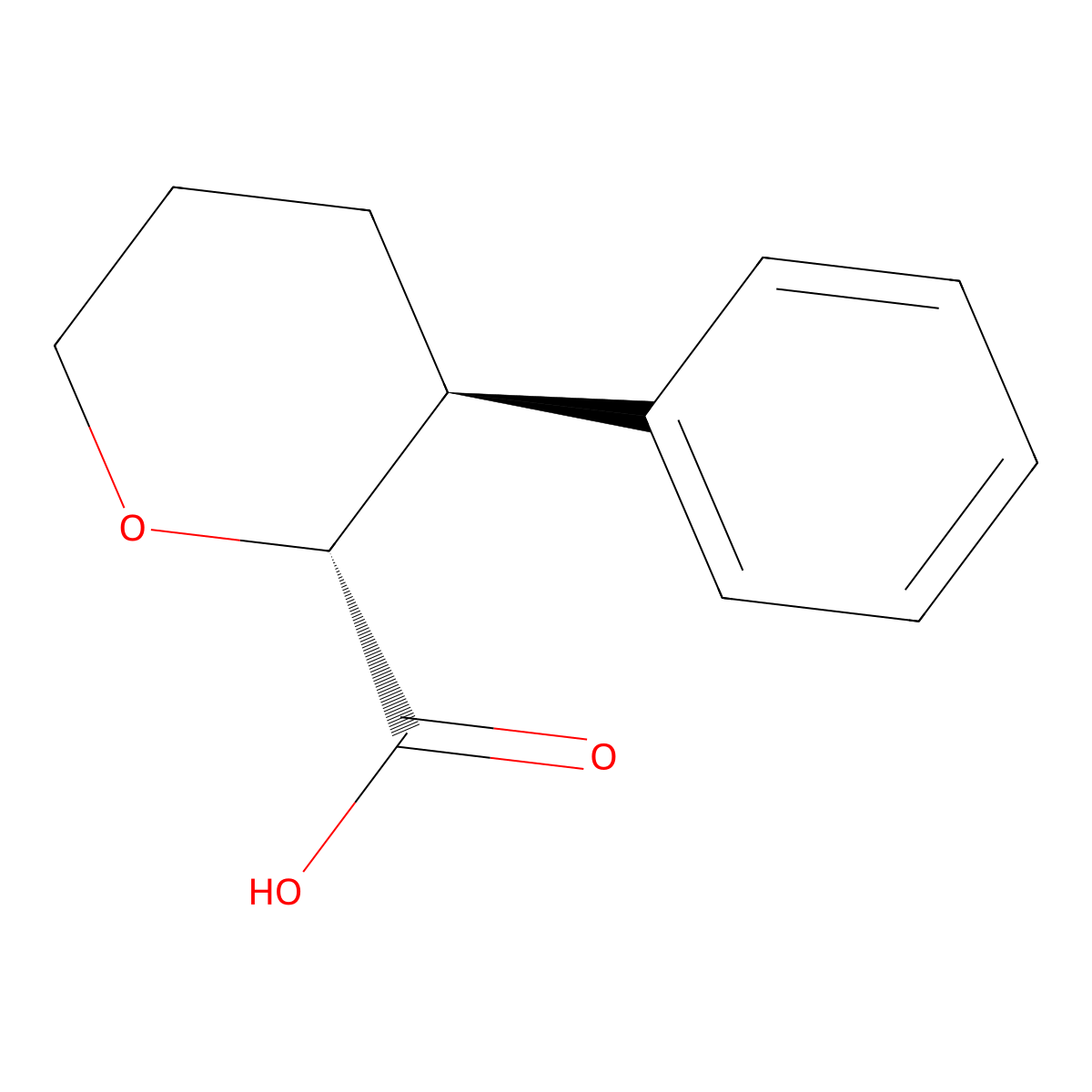 (2R,3S)-3-Phenyloxane-2-carboxylic acid molecular structure, CAS 2307753-33-7
