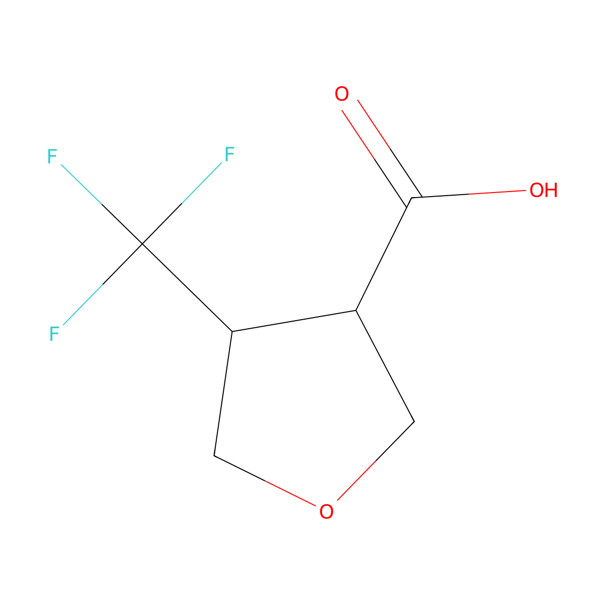 rac-(3R,4R)-4-(trifluoromethyl)oxolane-3-carboxylic acid molecular structure, CAS 2307753-91-7
