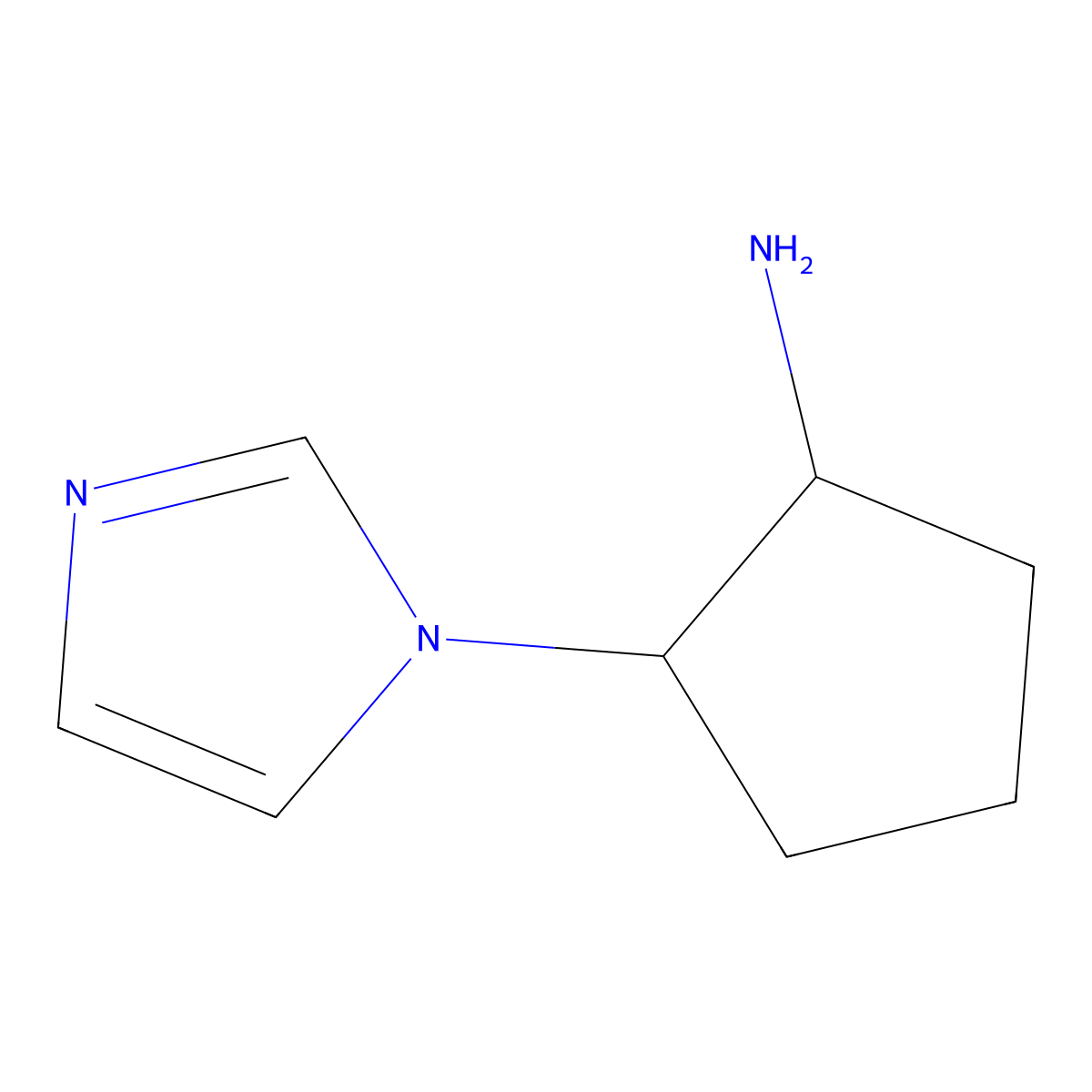 rac-(1R,2S)-2-(1H-imidazol-1-yl)cyclopentan-1-amine molecular structure, CAS 2307755-72-0