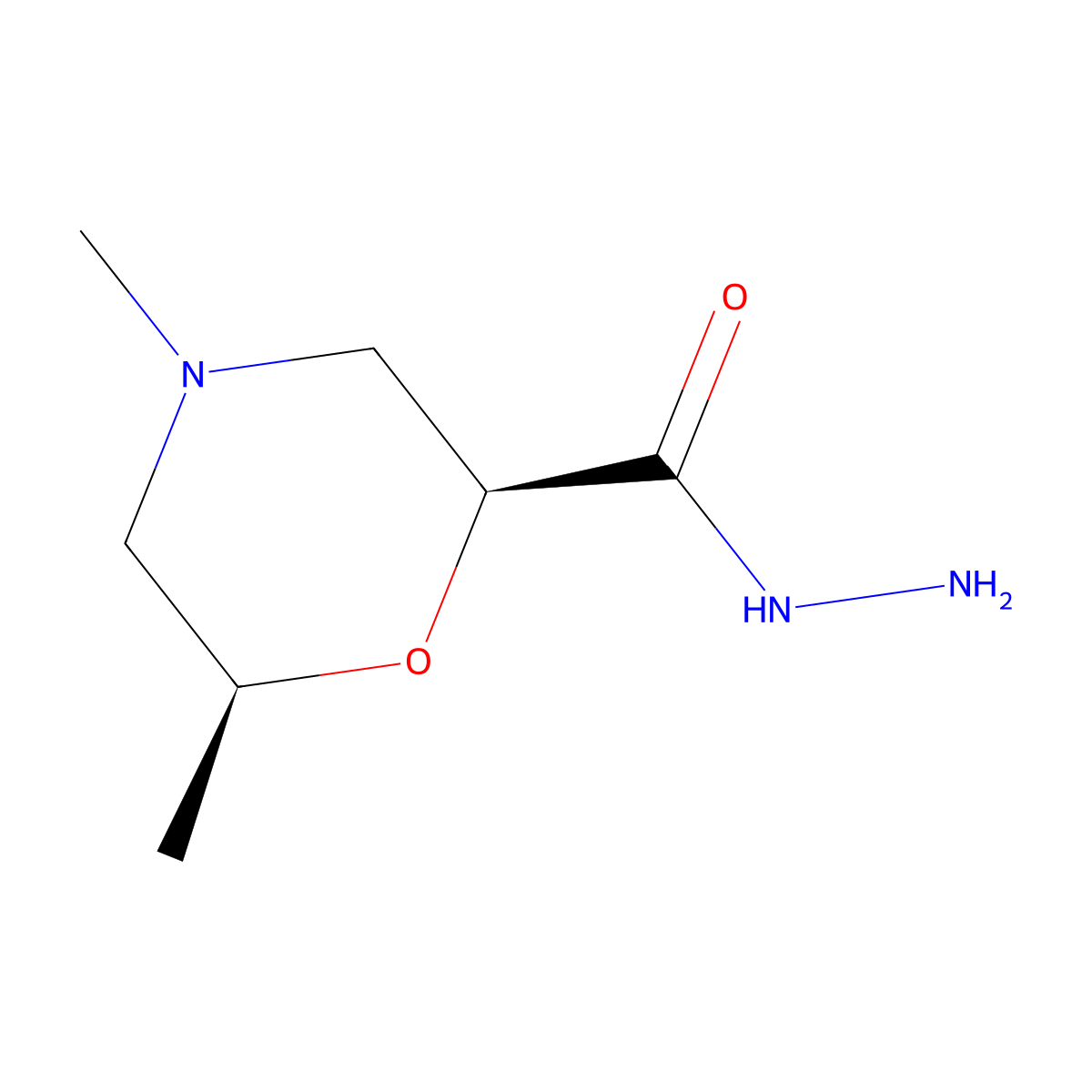 rac-(2R,6R)-4,6-dimethylmorpholine-2-carbohydrazide molecular structure, CAS 2307755-78-6