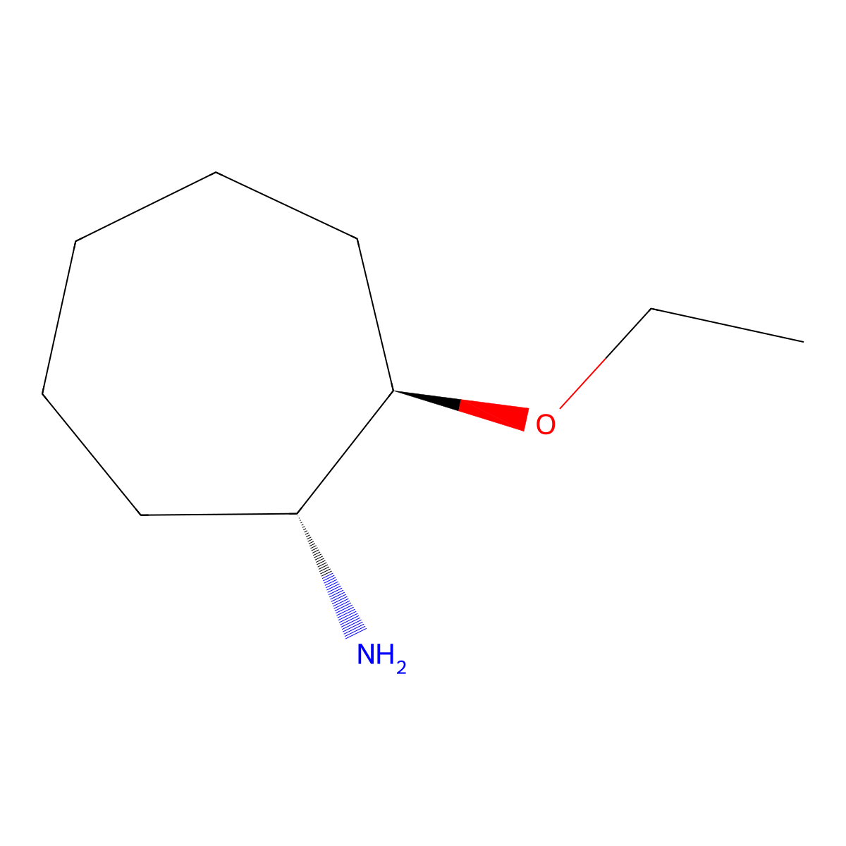rac-(1R,2R)-2-ethoxycycloheptan-1-amine molecular structure, CAS 2307756-81-4