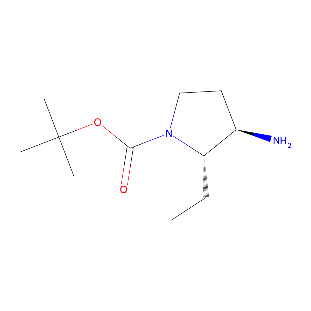 Tert-butyl trans-3-amino-2-ethyl-pyrrolidine-1-carboxylate molecular structure, CAS 2307756-83-6