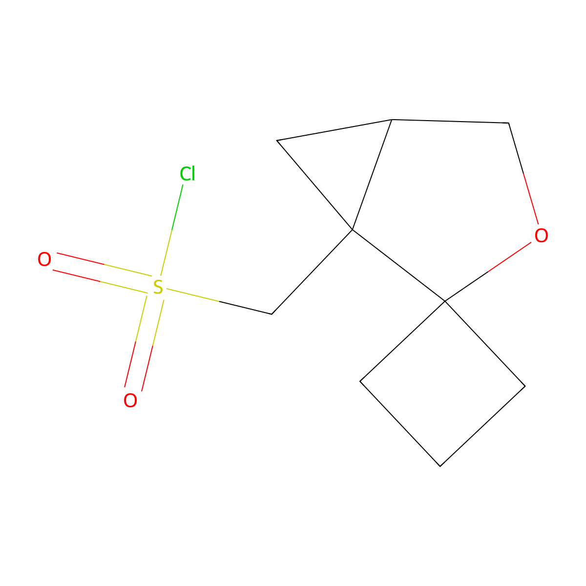 rac-[(1R,5R)-3-oxaspiro[bicyclo[3.1.0]hexane-2,1'-cyclobutane]-1-yl]methanesulfonyl chloride molecular structure, CAS 2307758-08-1