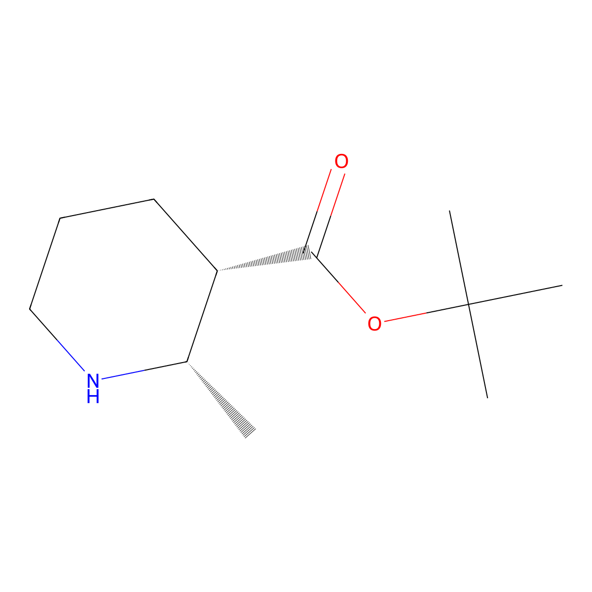 rac-tert-butyl (2R,3R)-2-methylpiperidine-3-carboxylate molecular structure, CAS 2307758-74-1