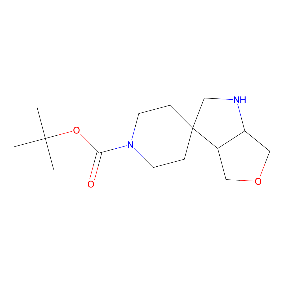 Rac-tert-butyl (3ar,6as)-hexahydrospiro[furo[3,4-b]pyrrole-3,4'-piperidine]-1'-carboxylate molecular structure, CAS 2307770-06-3