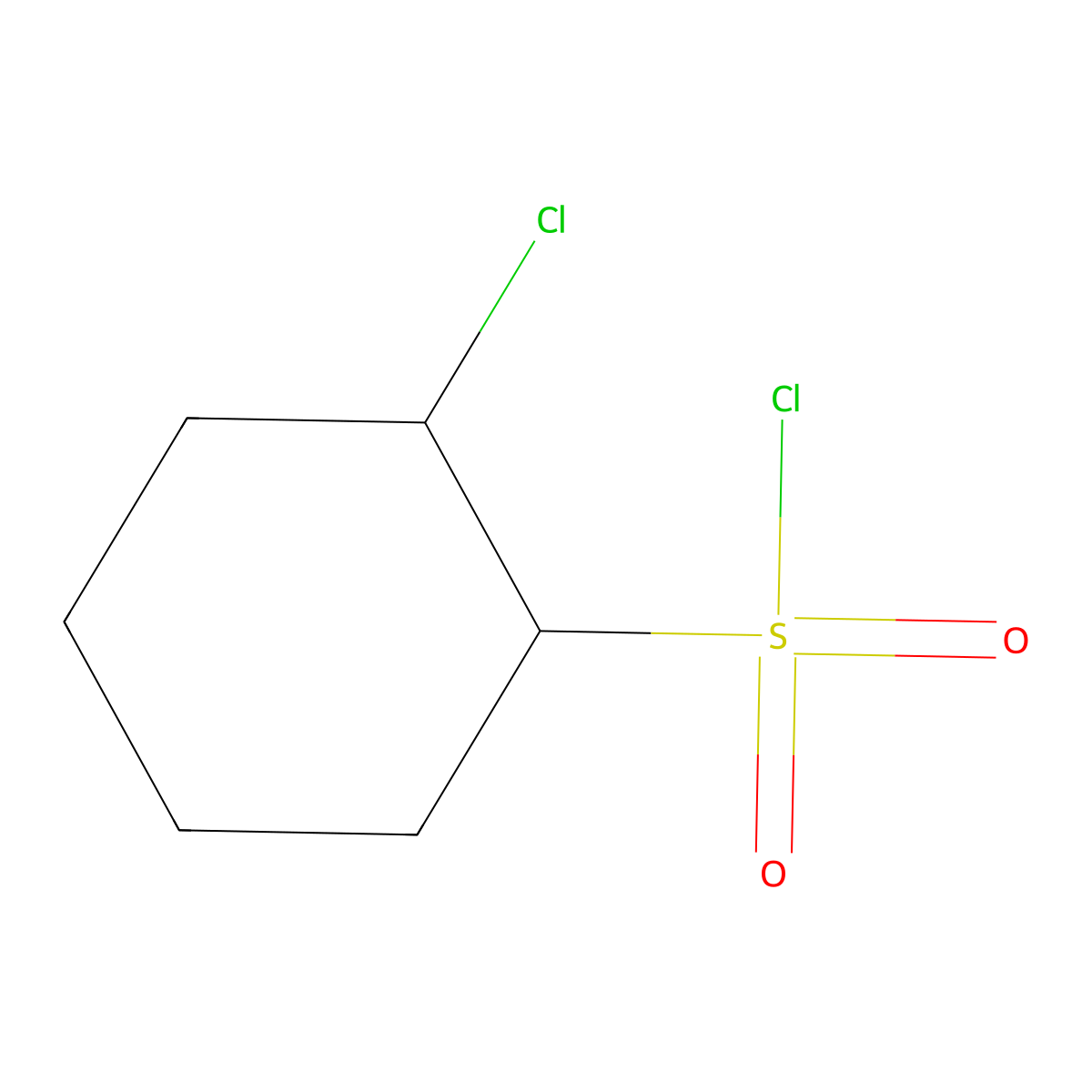 rac-(1R,2R)-2-chlorocyclohexane-1-sulfonyl chloride molecular structure, CAS 2307770-23-4