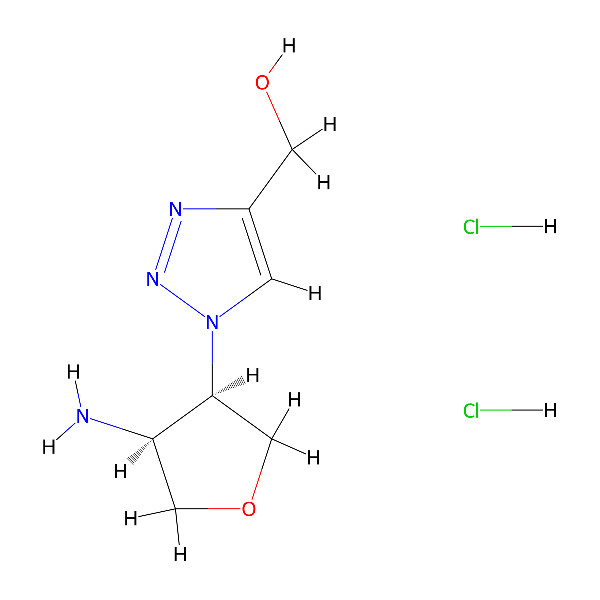 rac-{1-[(3R,4S)-4-aminooxolan-3-yl]-1H-1,2,3-triazol-4-yl}methanol dihydrochloride molecular structure, CAS 2307770-51-8