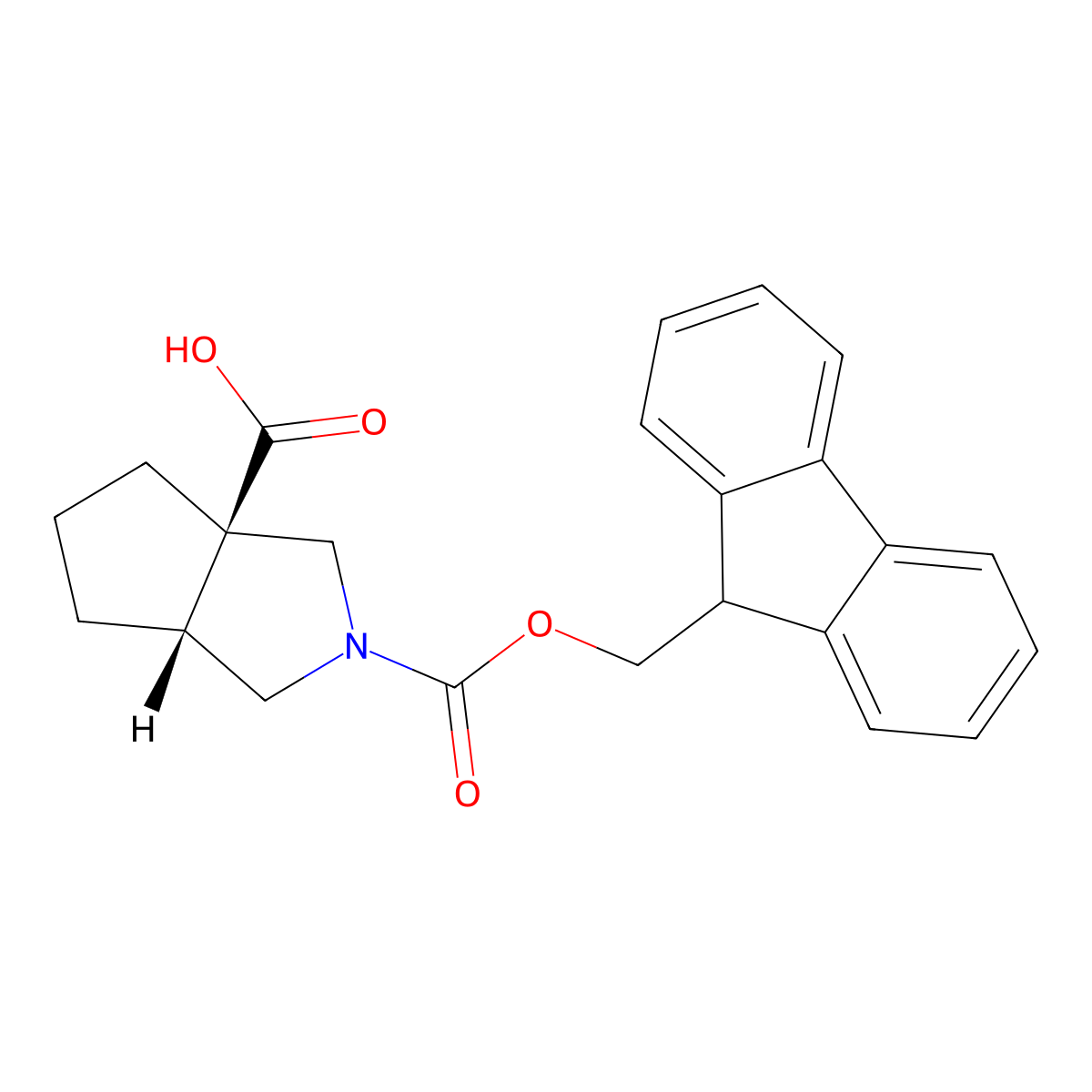 rac-(3aR,6aR)-2-{[(9H-fluoren-9-yl)methoxy]carbonyl}-octahydrocyclopenta[c]pyrrole-3a-carboxylic acid molecular structure, CAS 2307772-13-8