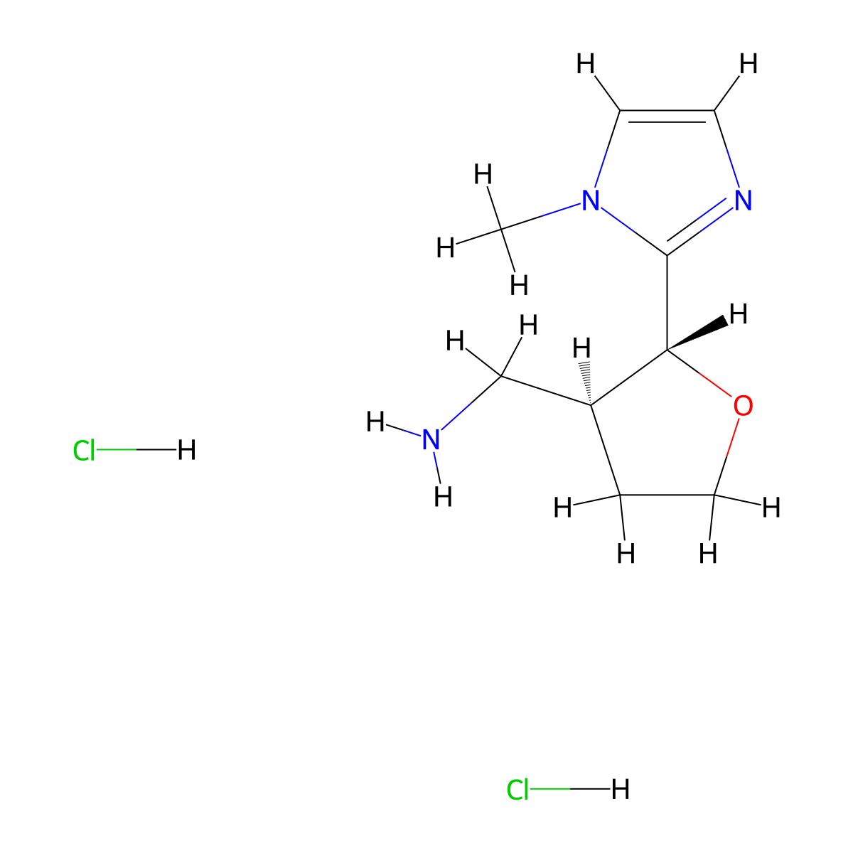 Rac-[(2r,3s)-2-(1-methyl-1h-imidazol-2-yl)oxolan-3-yl]methanamine dihydrochloride molecular structure, CAS 2307772-22-9