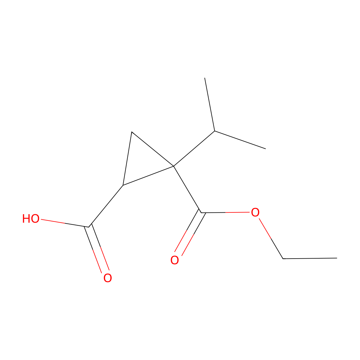 (1S,2S)-2-Ethoxycarbonyl-2-propan-2-ylcyclopropane-1-carboxylic acid molecular structure, CAS 2307772-50-3