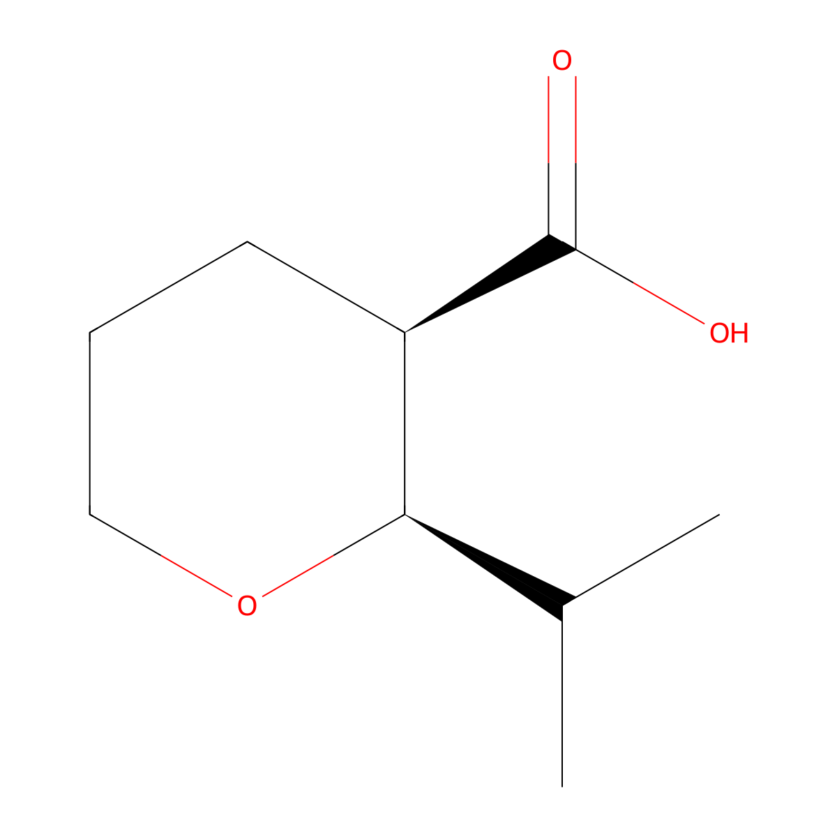 rac-(2R,3R)-2-(propan-2-yl)oxane-3-carboxylic acid molecular structure, CAS 2307773-00-6