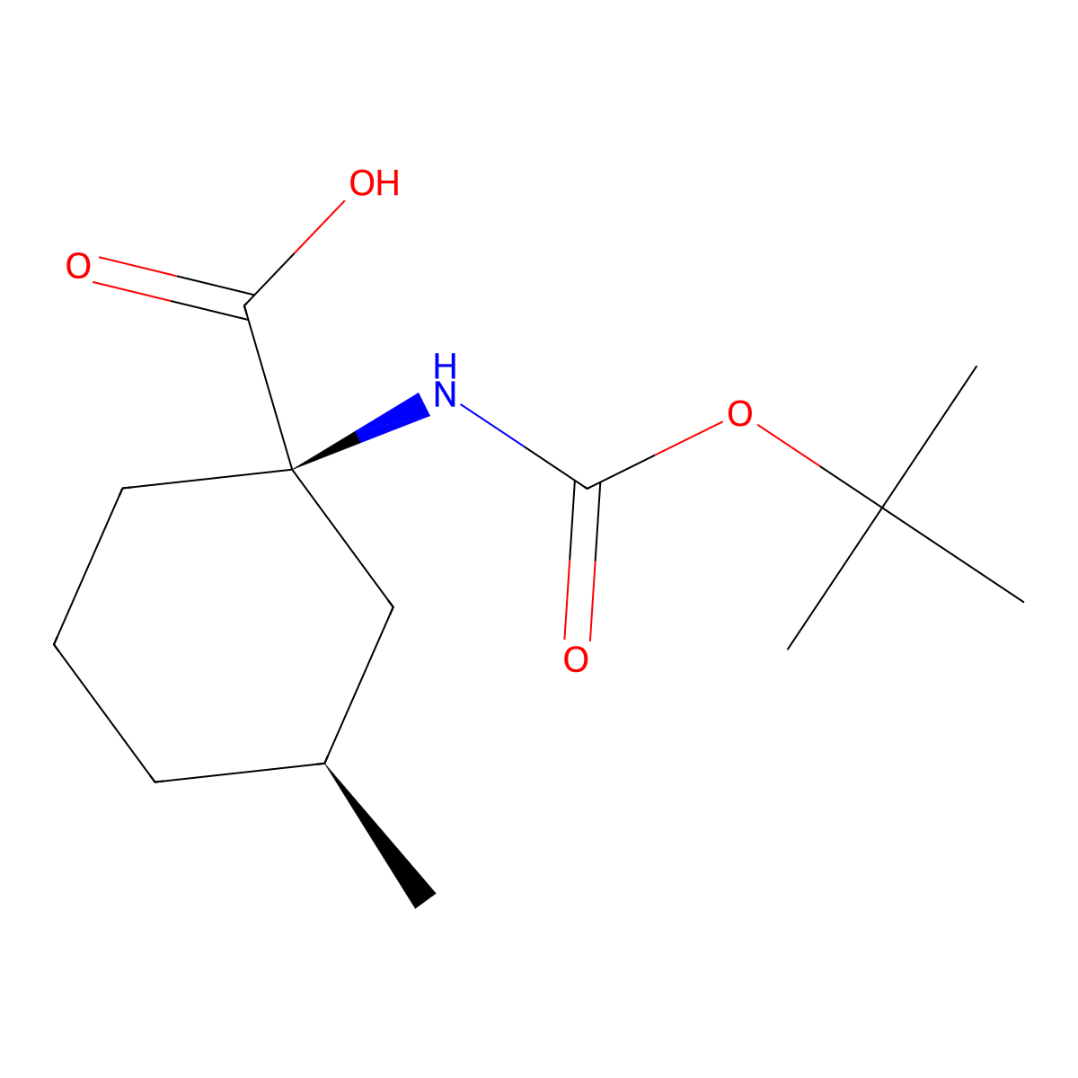 rac-(1R,3S)-1-{[(tert-butoxy)carbonyl]amino}-3-methylcyclohexane-1-carboxylic acid molecular structure, CAS 2307773-75-5