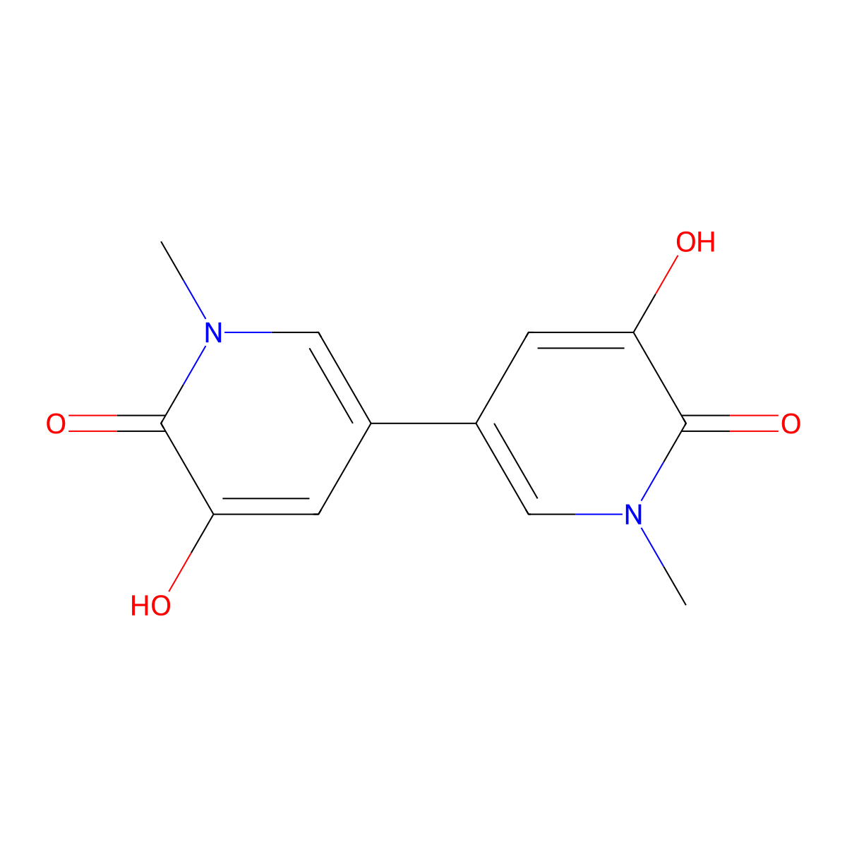 3-Hydroxy-5-(5-hydroxy-1-methyl-6-oxopyridin-3-yl)-1-methylpyridin-2-one molecular structure, CAS 2307773-94-8