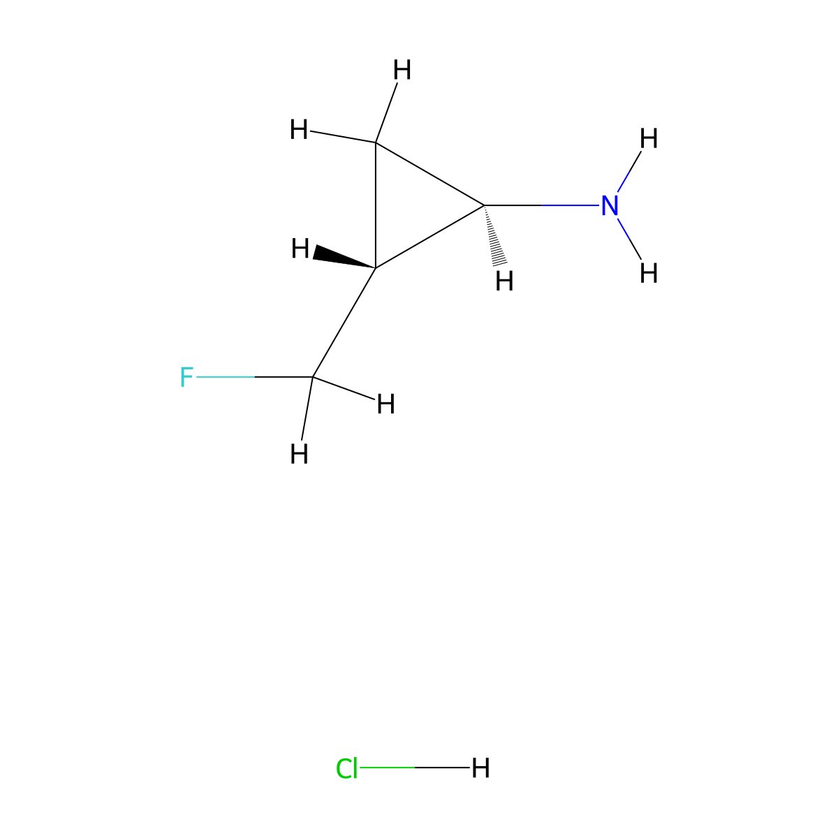 rac-(1R,2R)-2-(fluoromethyl)cyclopropan-1-amine hydrochloride molecular structure, CAS 2307776-39-0