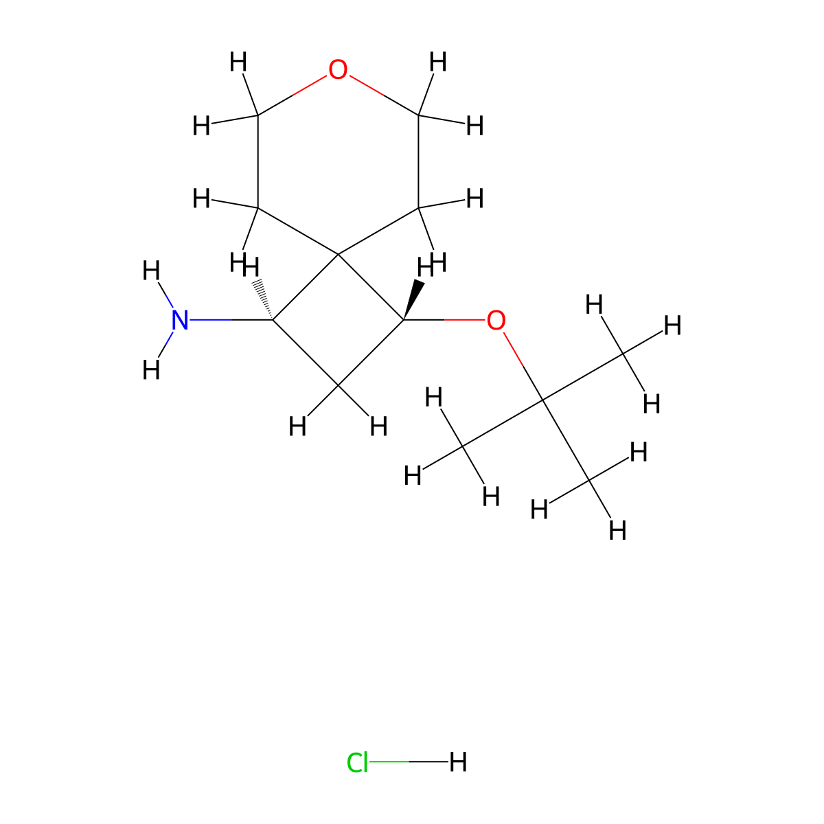 rac-(1R,3R)-3-(tert-butoxy)-7-oxaspiro[3.5]nonan-1-amine hydrochloride molecular structure, CAS 2307776-78-7