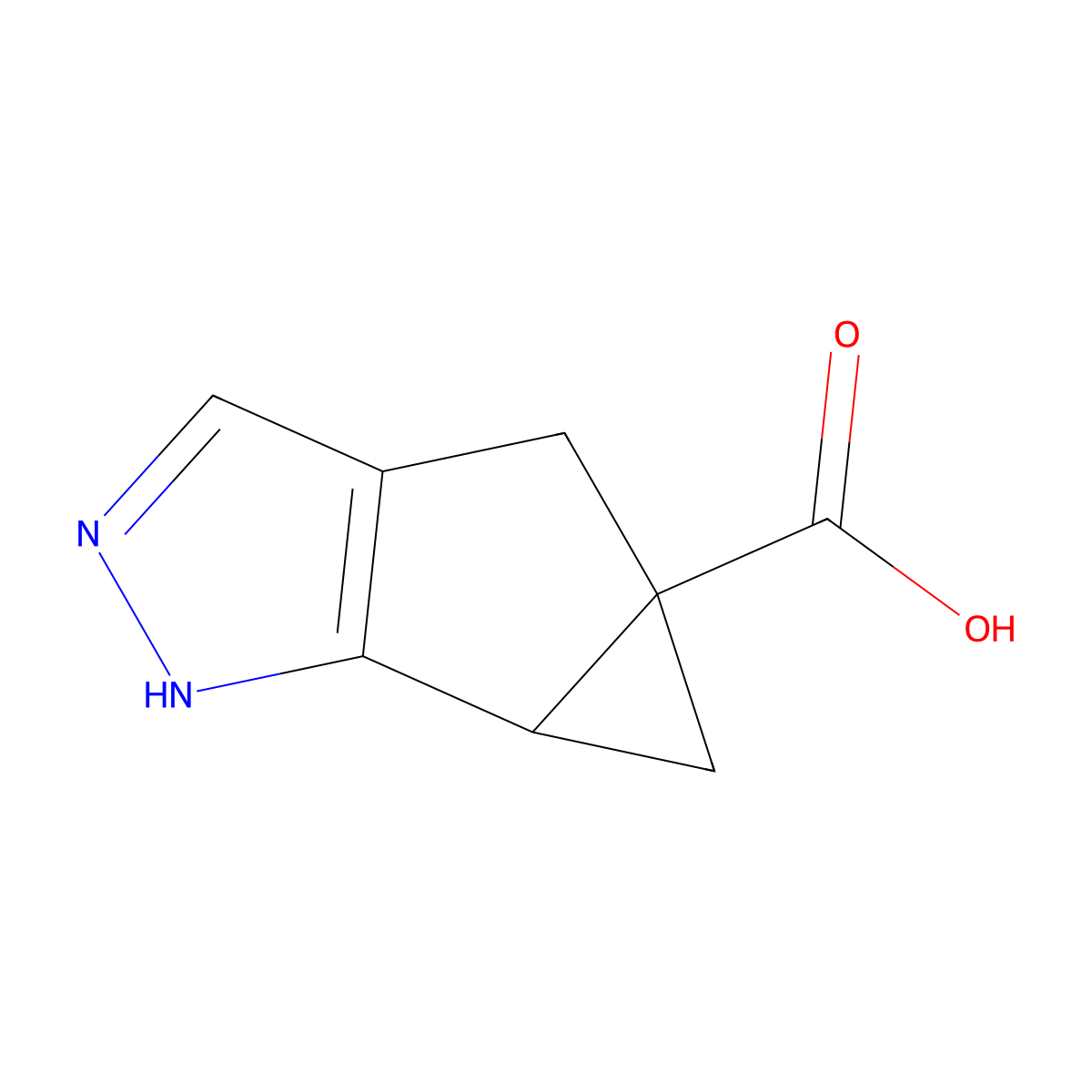rac-(2R,4S)-8,9-diazatricyclo[4.3.0.0,2,4]nona-1(6),7-diene-4-carboxylic acid molecular structure, CAS 2307777-54-2