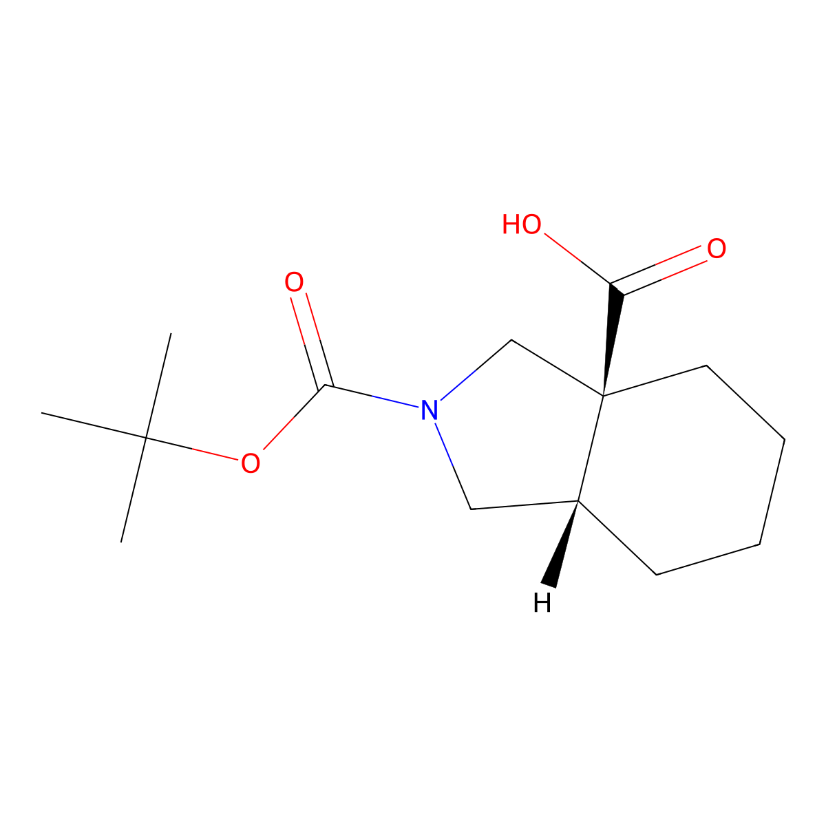 rel-(3aS,7aS)-2-(tert-Butoxycarbonyl)octahydro-3aH-isoindole-3a-carboxylic acid molecular structure, CAS 2307777-62-2