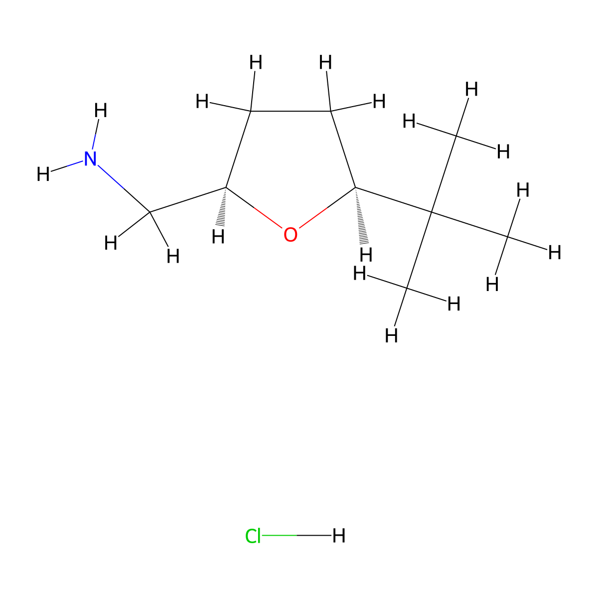 rac-[(2R,5S)-5-tert-butyloxolan-2-yl]methanamine hydrochloride molecular structure, CAS 2307777-78-0