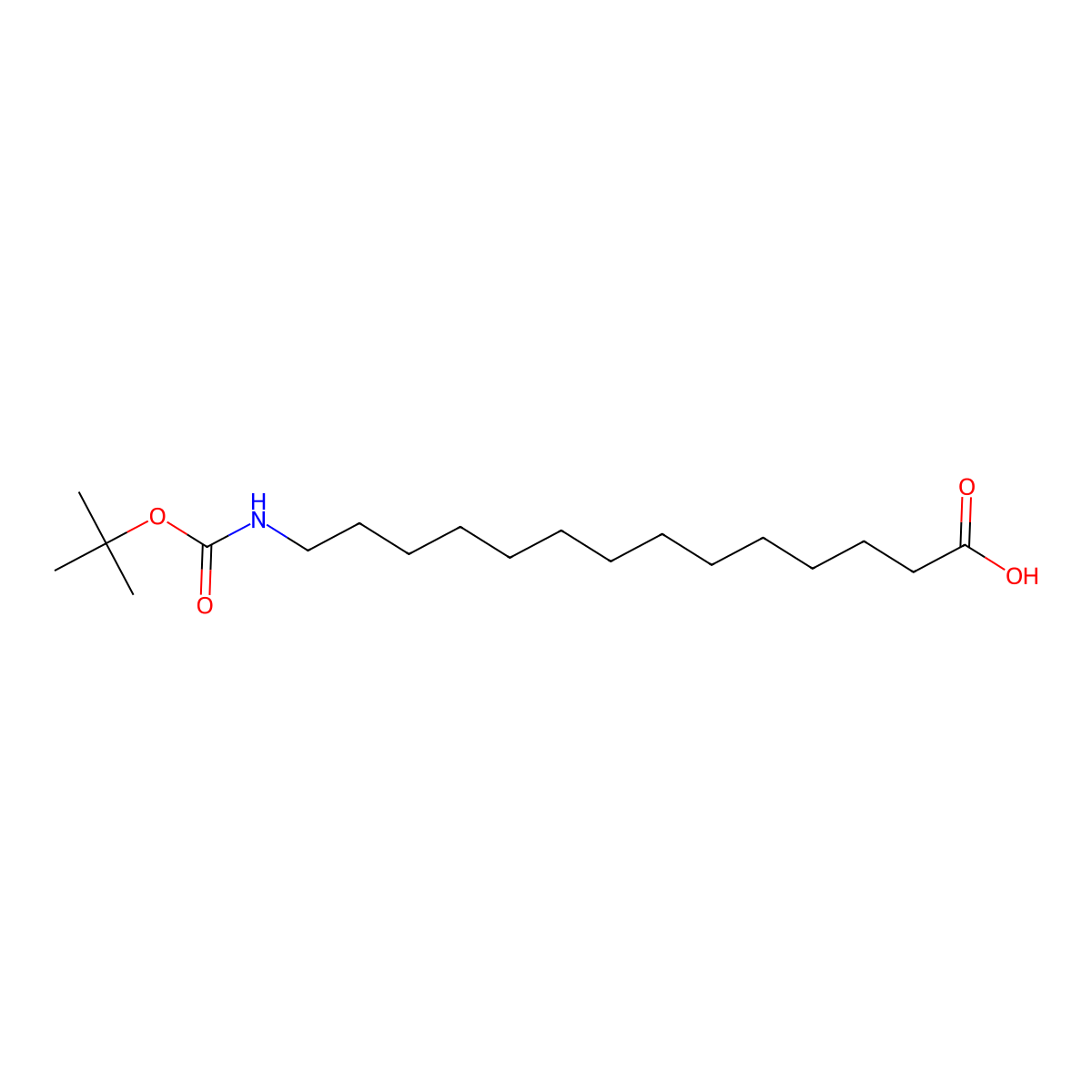 14-((tert-Butoxycarbonyl)amino)tetradecanoic acid molecular structure, CAS 2307778-46-5
