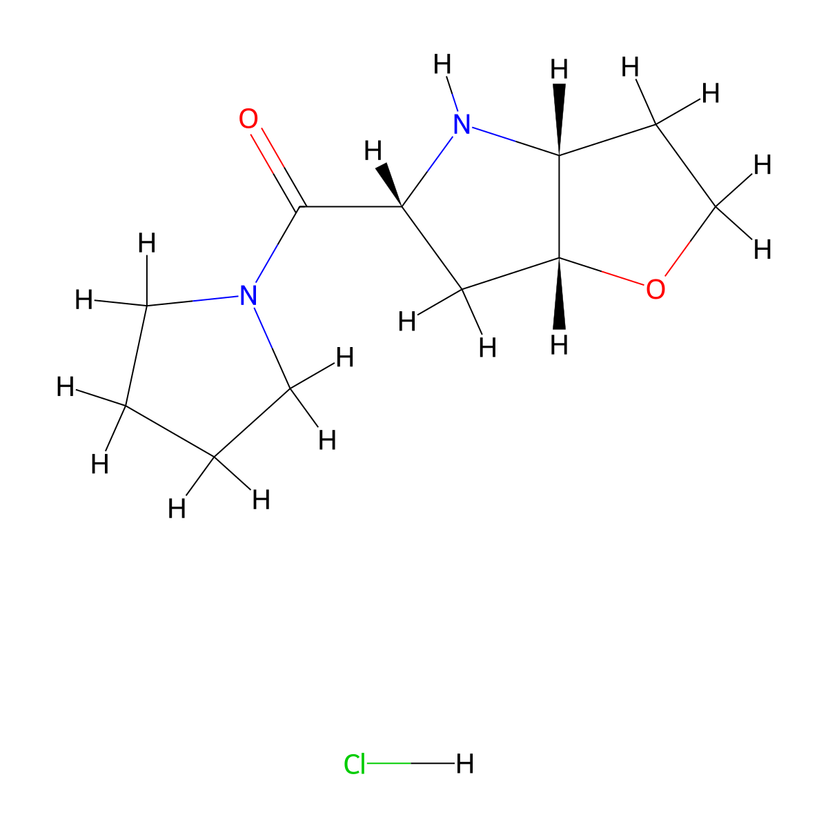 [(3aR,5R,6aR)-3,3a,4,5,6,6a-hexahydro-2H-furo[3,2-b]pyrrol-5-yl]-pyrrolidin-1-ylmethanone;hydrochloride molecular structure, CAS 2307778-54-5