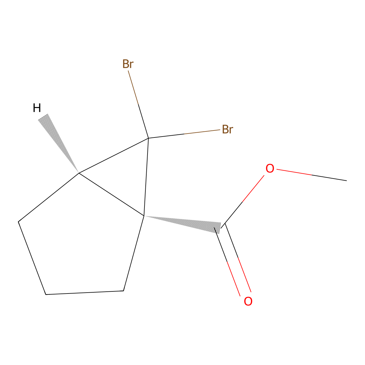 rac-methyl (1R,5S)-6,6-dibromobicyclo[3.1.0]hexane-1-carboxylate, cis molecular structure, CAS 2307779-42-4