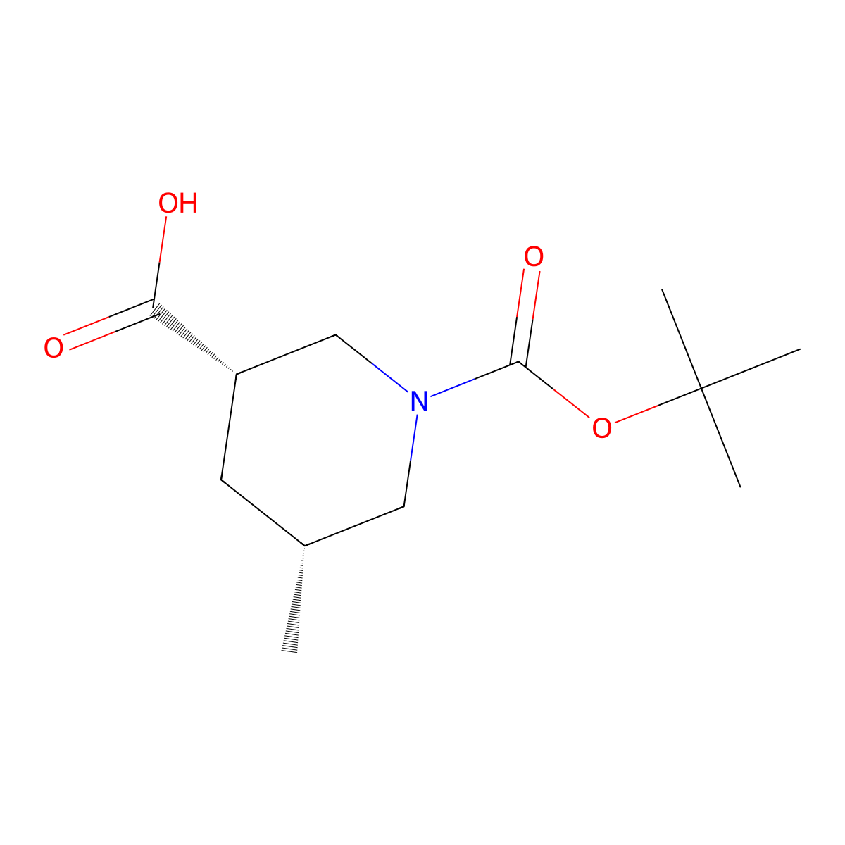 rac-(3R,5S)-1-((tert-butoxy)carbonyl)-5-methylpiperidine-3-carboxylic acid molecular structure, CAS 2307779-49-1