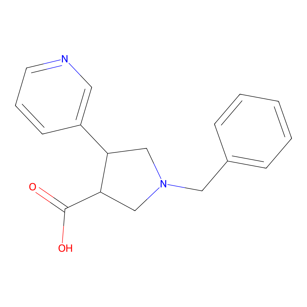 rac-(3R,4S)-1-benzyl-4-(pyridin-3-yl)pyrrolidine-3-carboxylic acid molecular structure, CAS 2307780-35-2